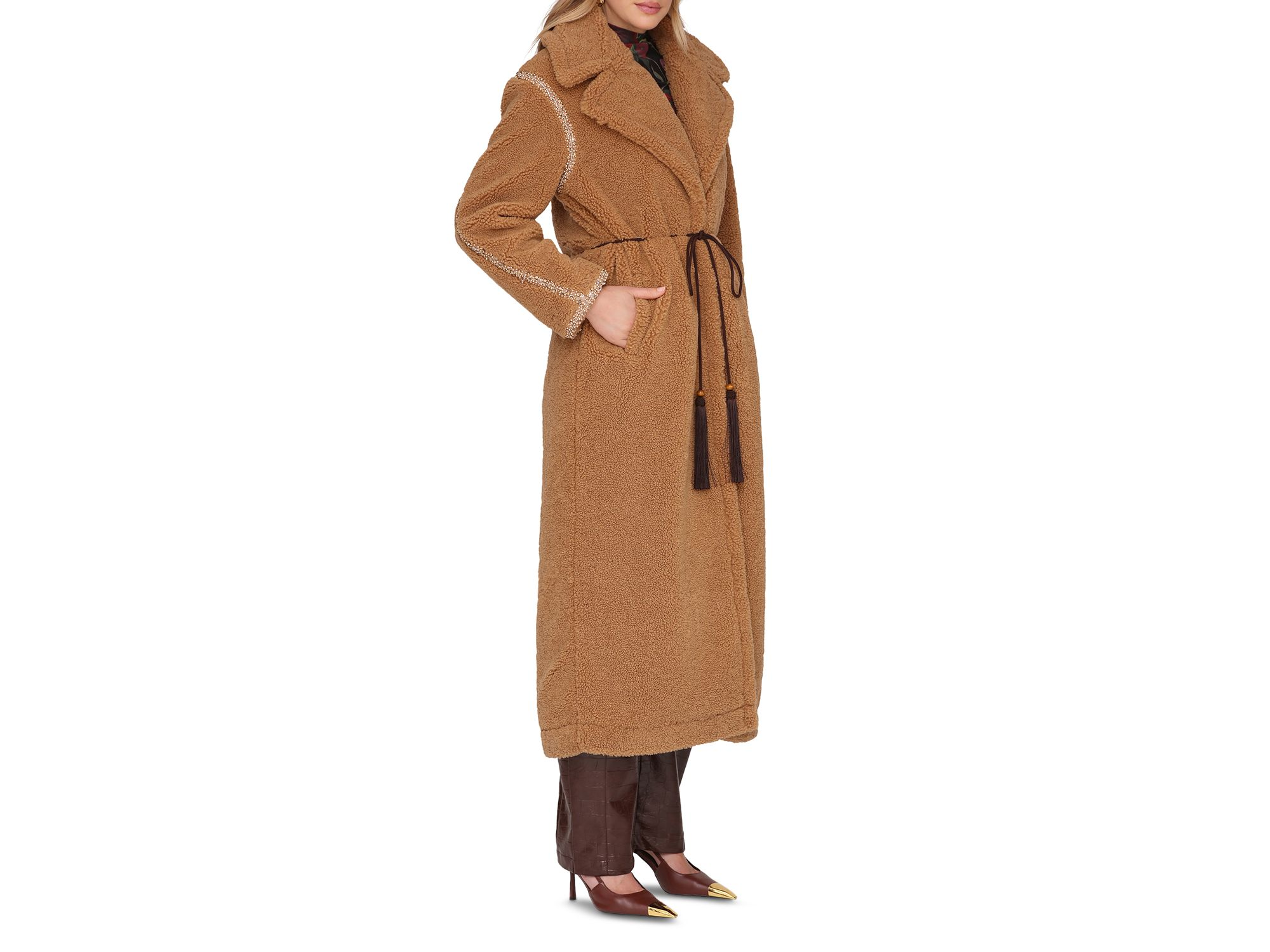 Embellished Belted Oversized Coat — Image 4