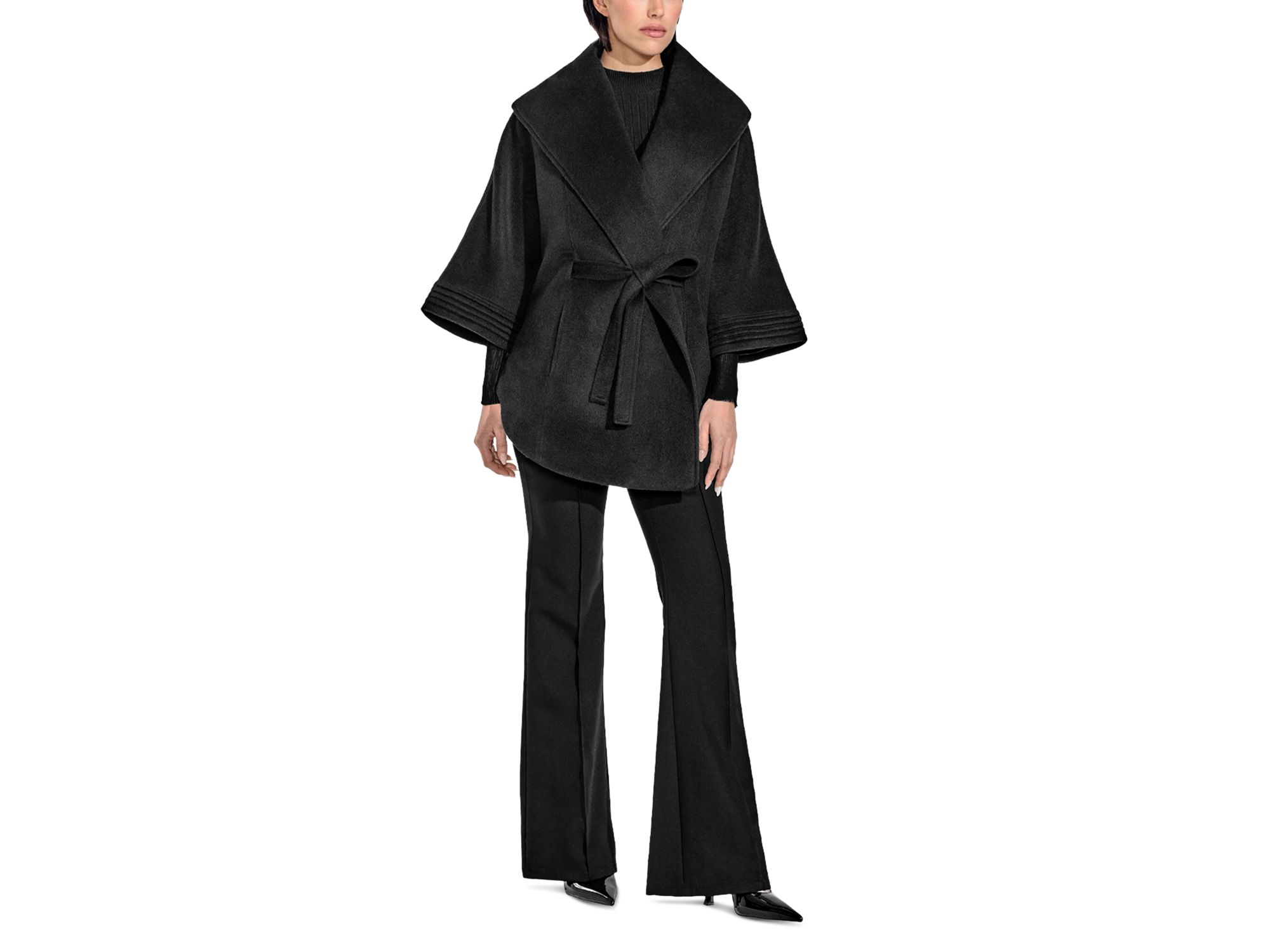 Belted Shawl Collar Cape Coat — Image 3