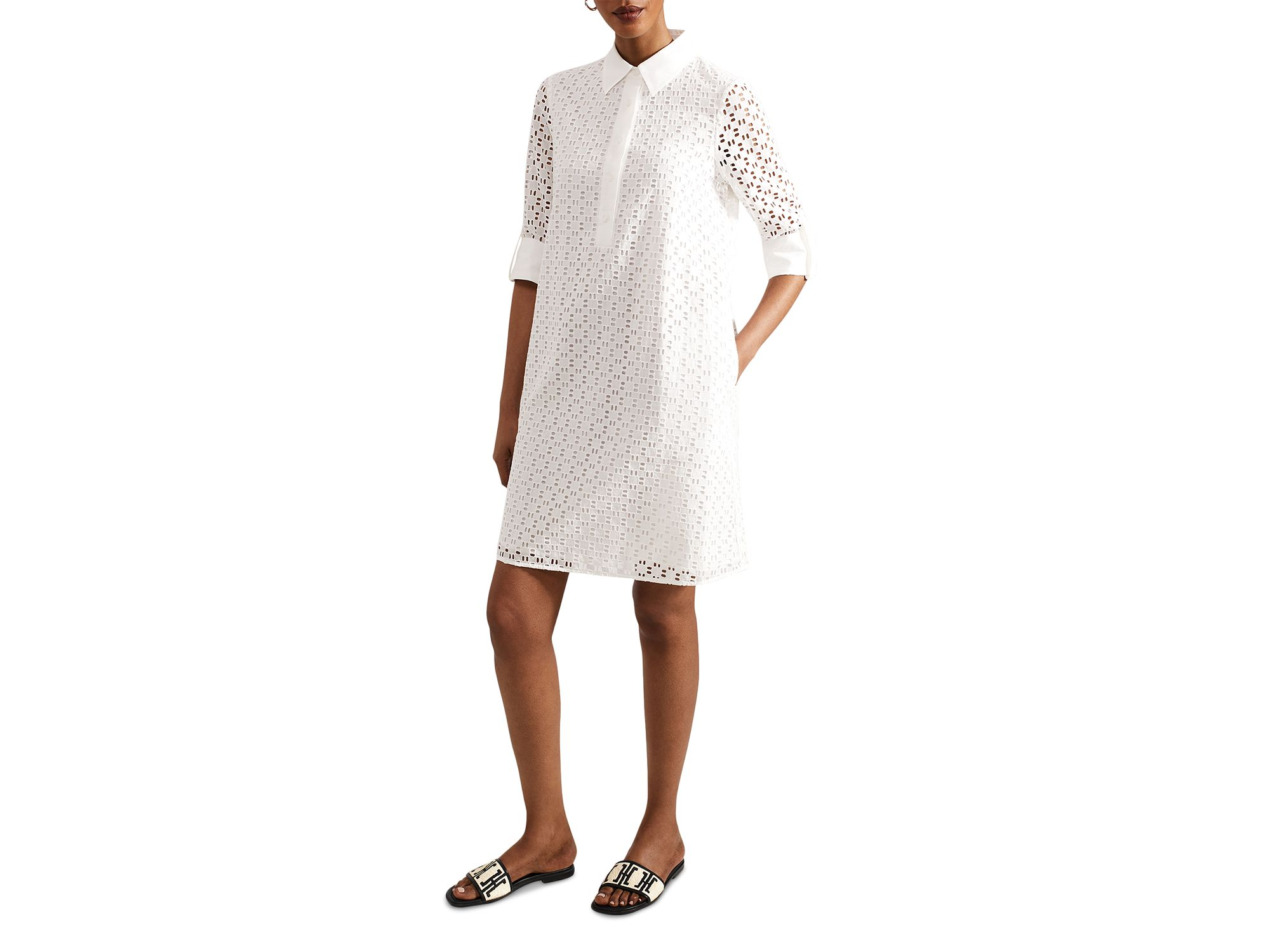 Marciella Eyelet Shirt Dress — Image 3