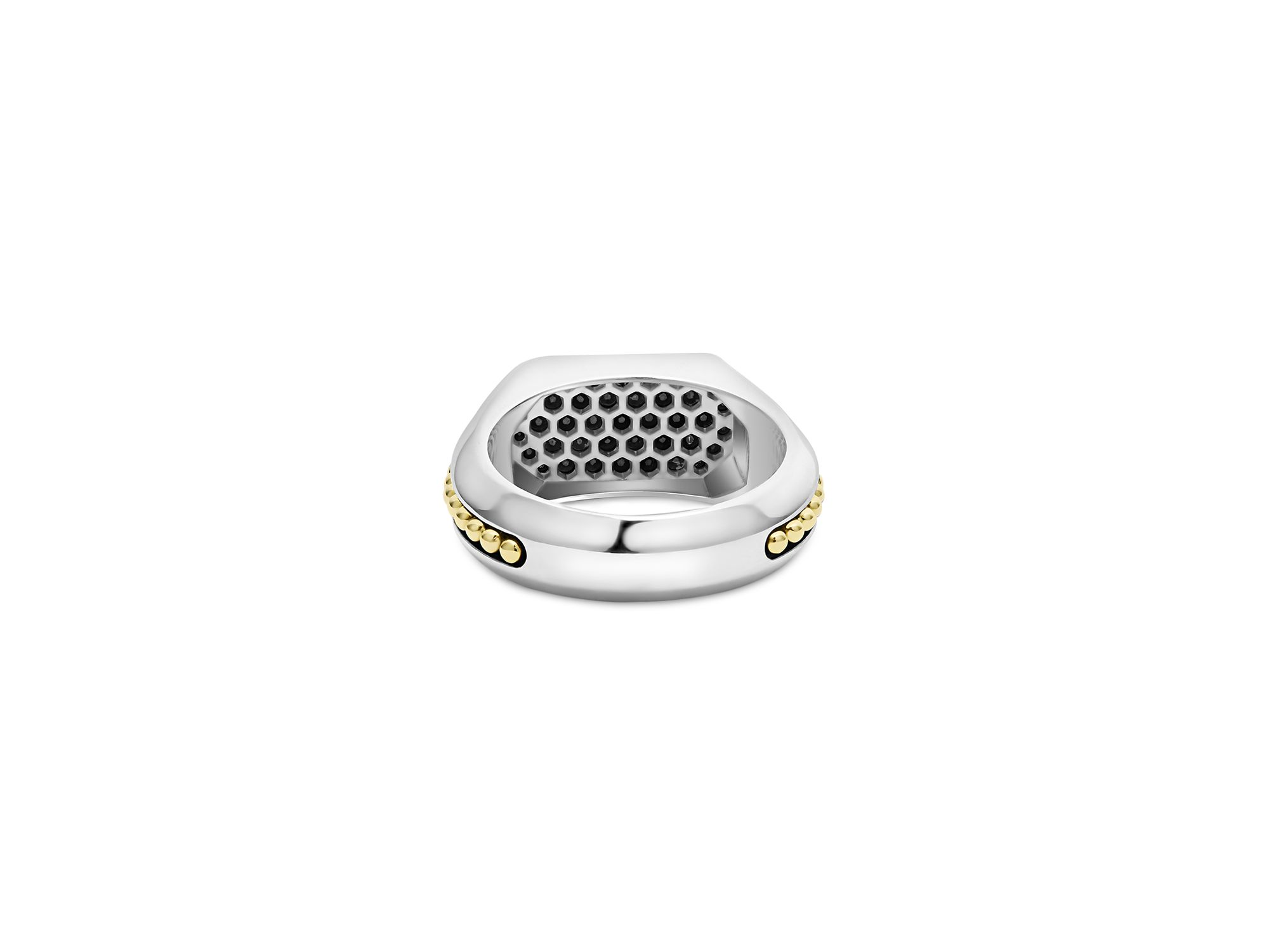 Men's 18K Yellow Gold & Sterling Silver Anthem Black Diamond Cluster Ring — Image 4