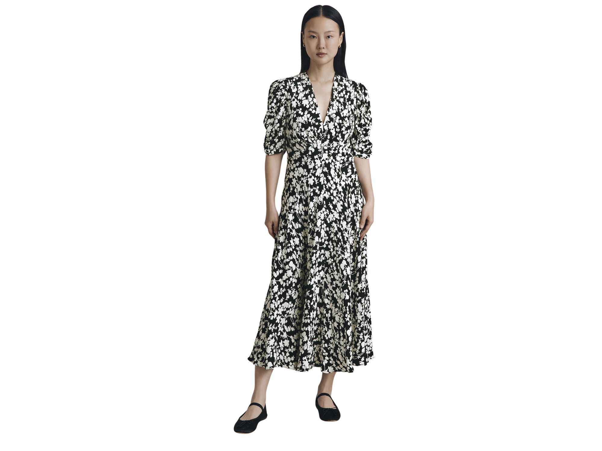 Madi Crepe Floral Midi Dress — Image 4