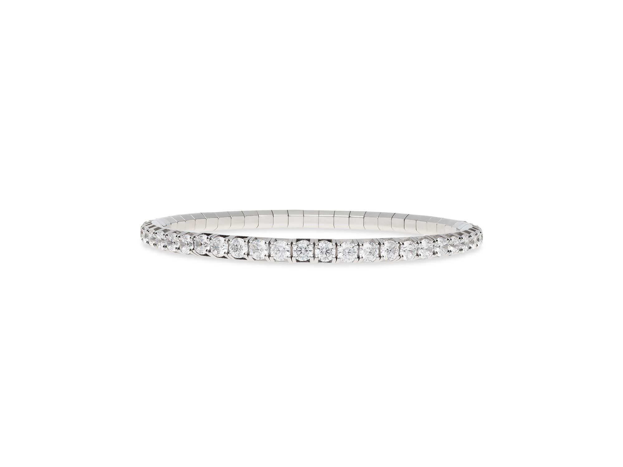 18K White Gold Diamond Stretch Tennis Bracelet - Image 1