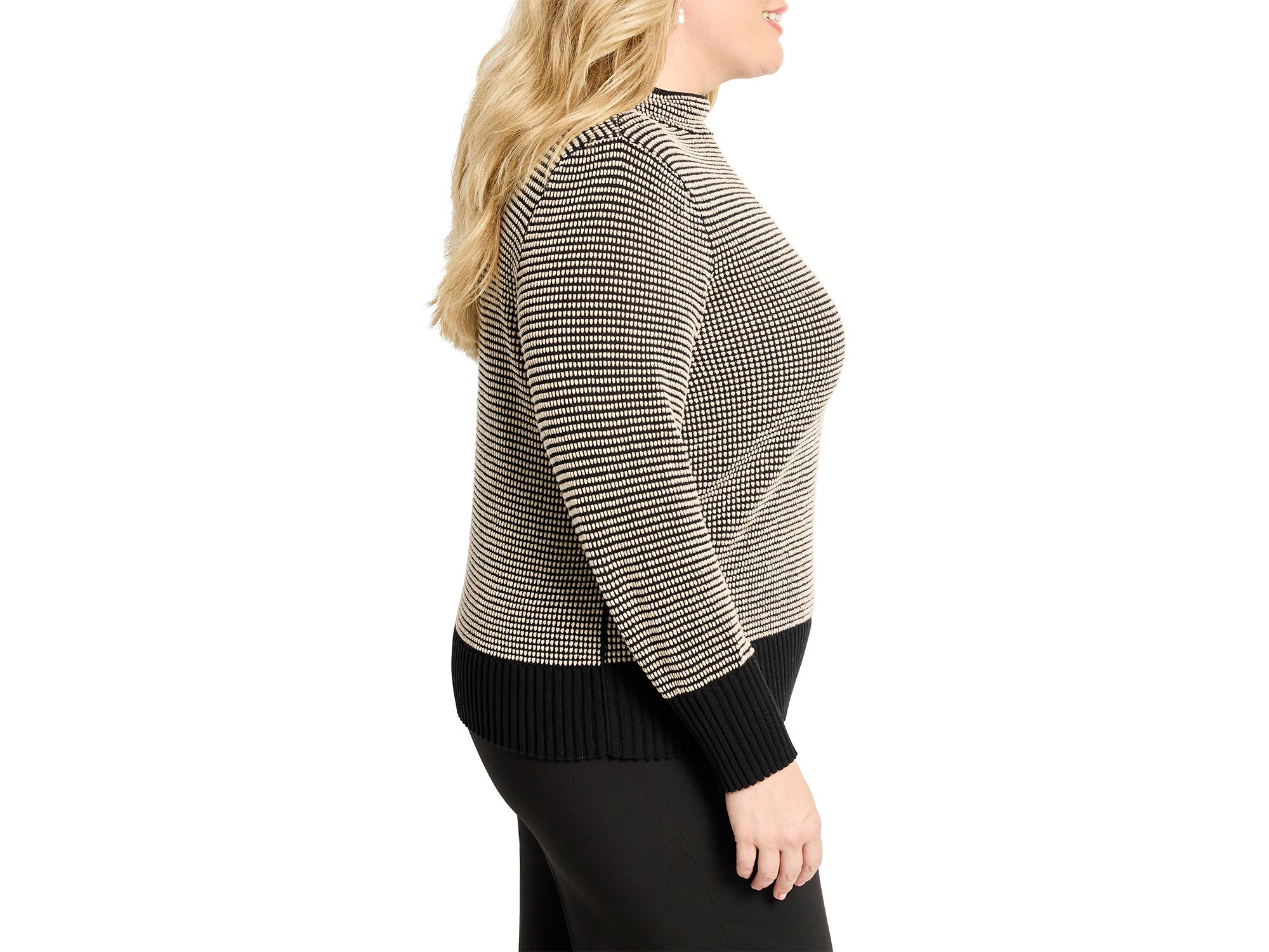 Pixel Knit Funnel Neck Sweater — Image 3