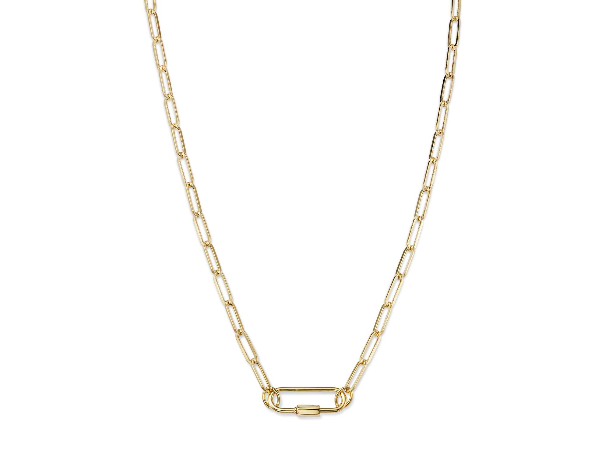 Paperclip Link Chain Necklace in 14K Yellow Gold, 18" — Image 4