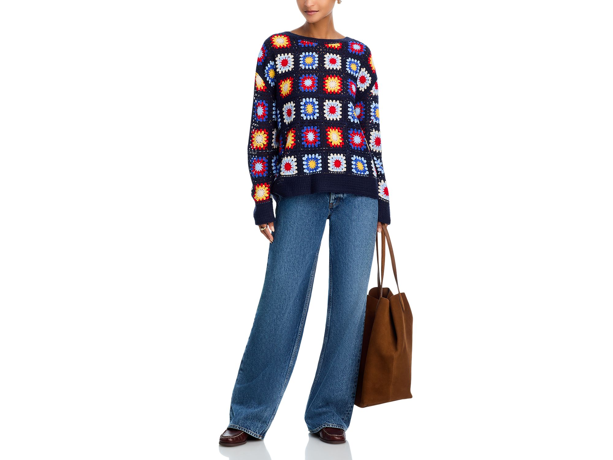 Rainbow Crochet Patchwork Sweater — Image 4