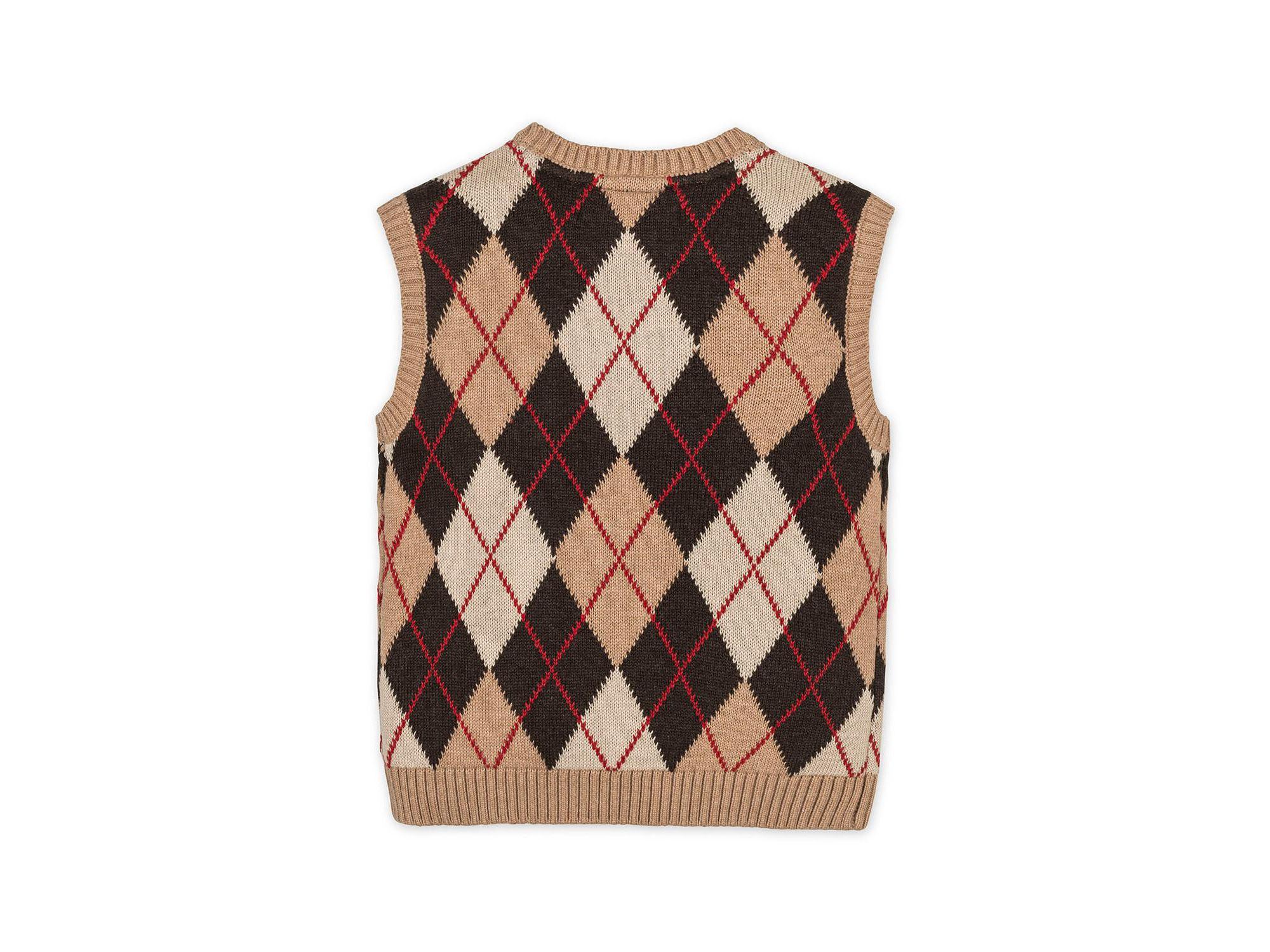 Boys' Organic V-Neck Argyle Sweater Vest - Little Kid, Big Kid — Image 4