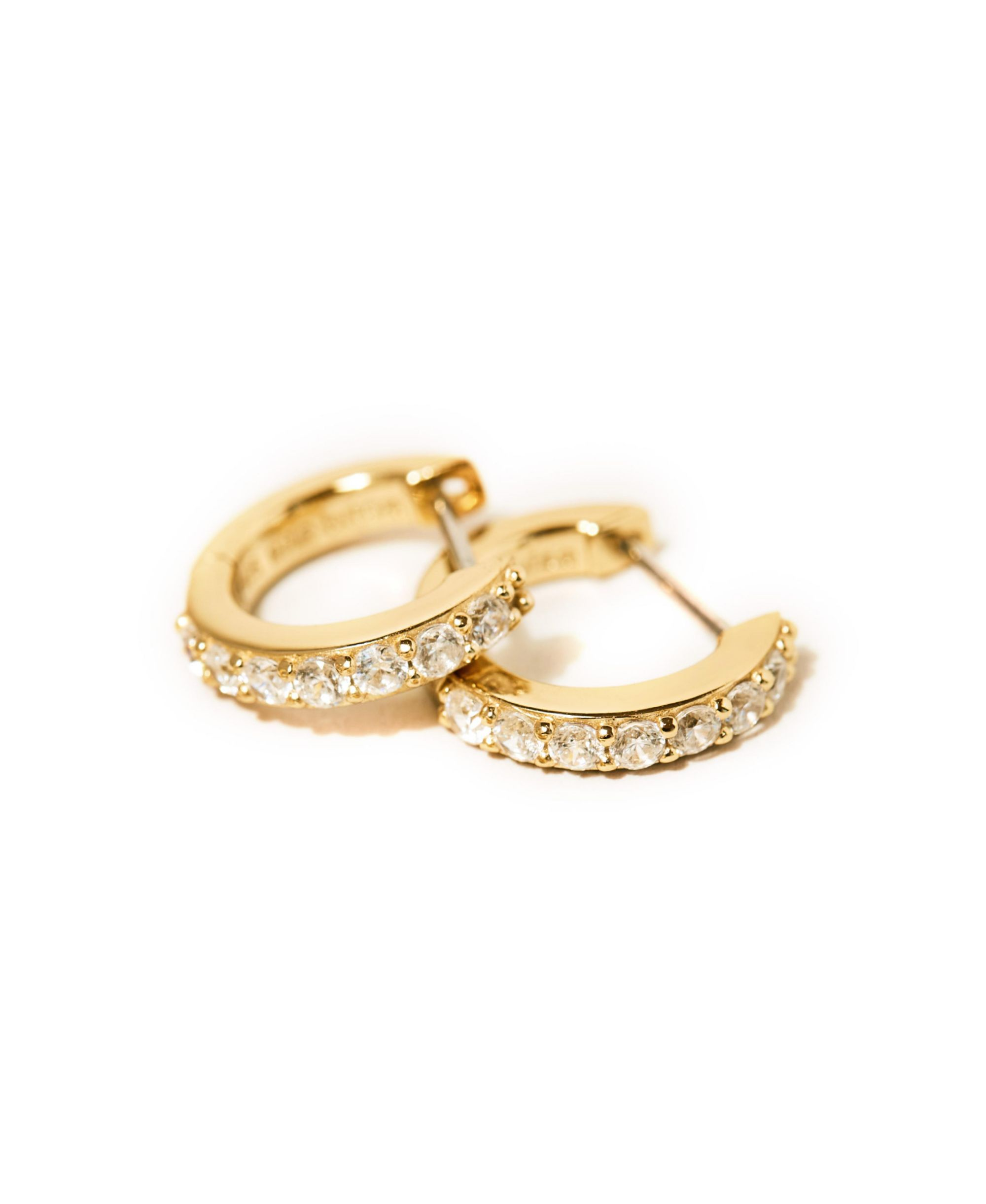 Suzanne Medium Pave Huggie Hoops — Image 5
