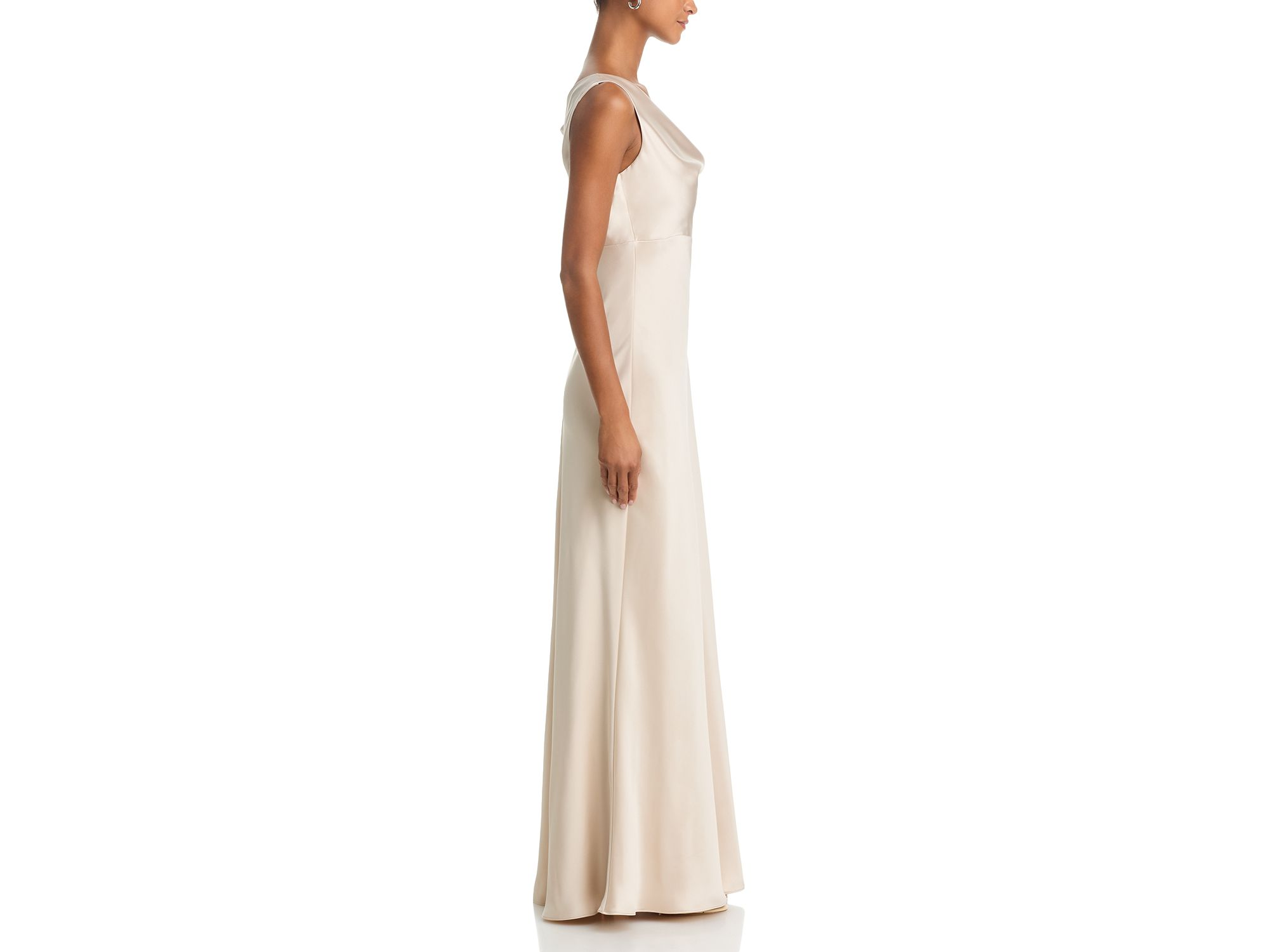 Long Satin One Shoulder Gown - Exclusive — Image 5