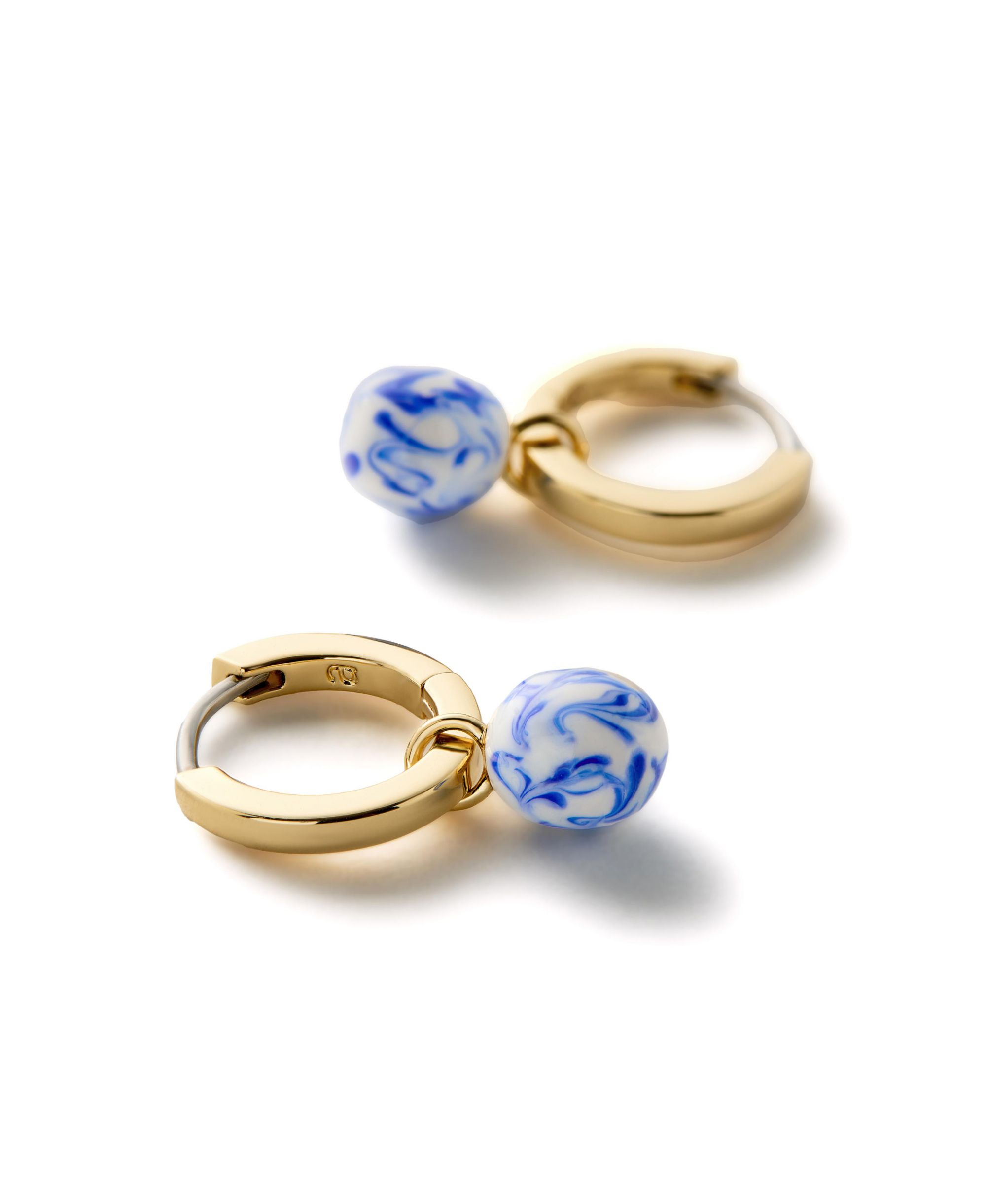 Lainey Marble Gold Drop Earrings — Image 4