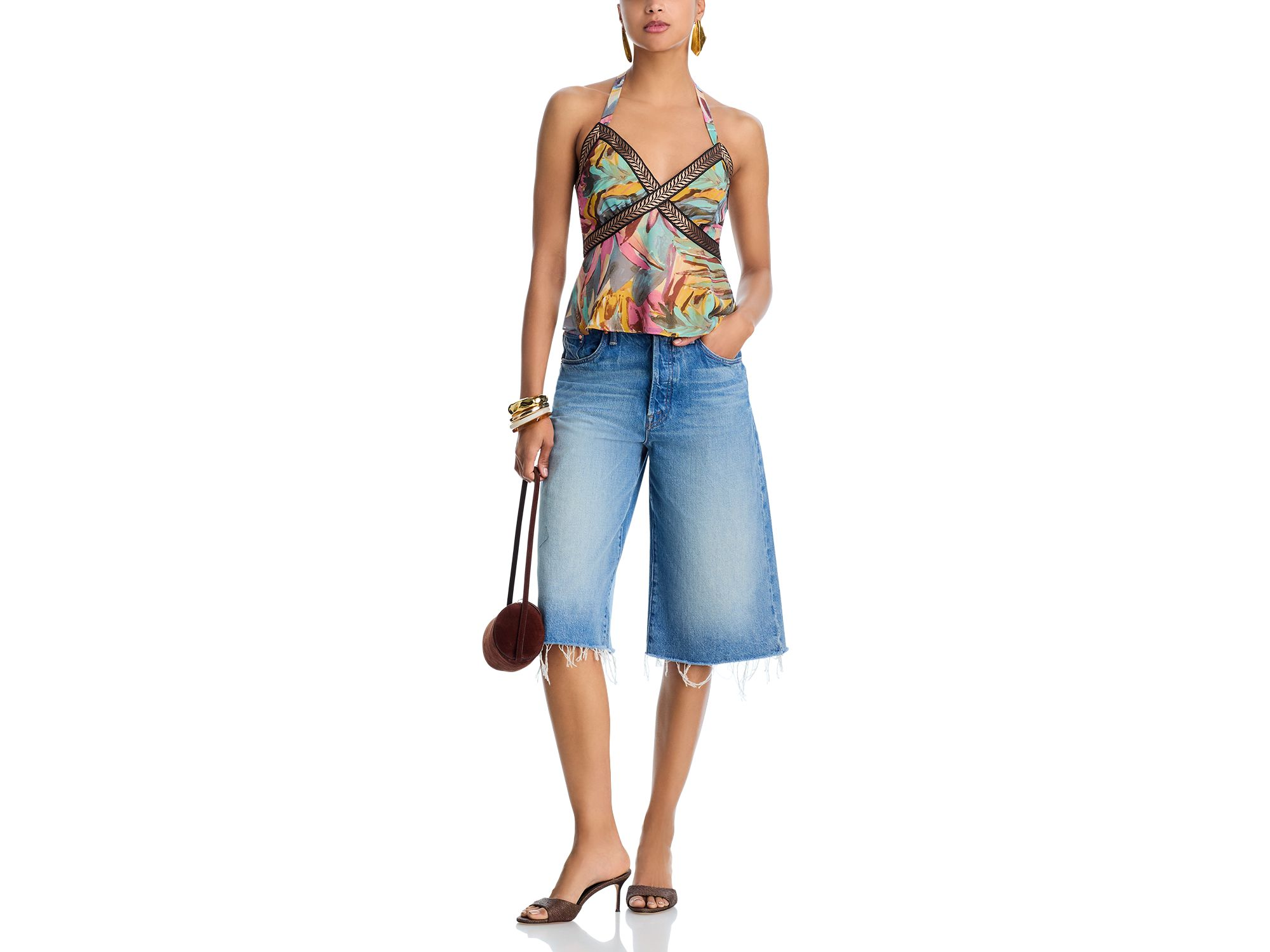 Abstract Twist Front Sleeveless Tank Top - Exclusive — Image 4