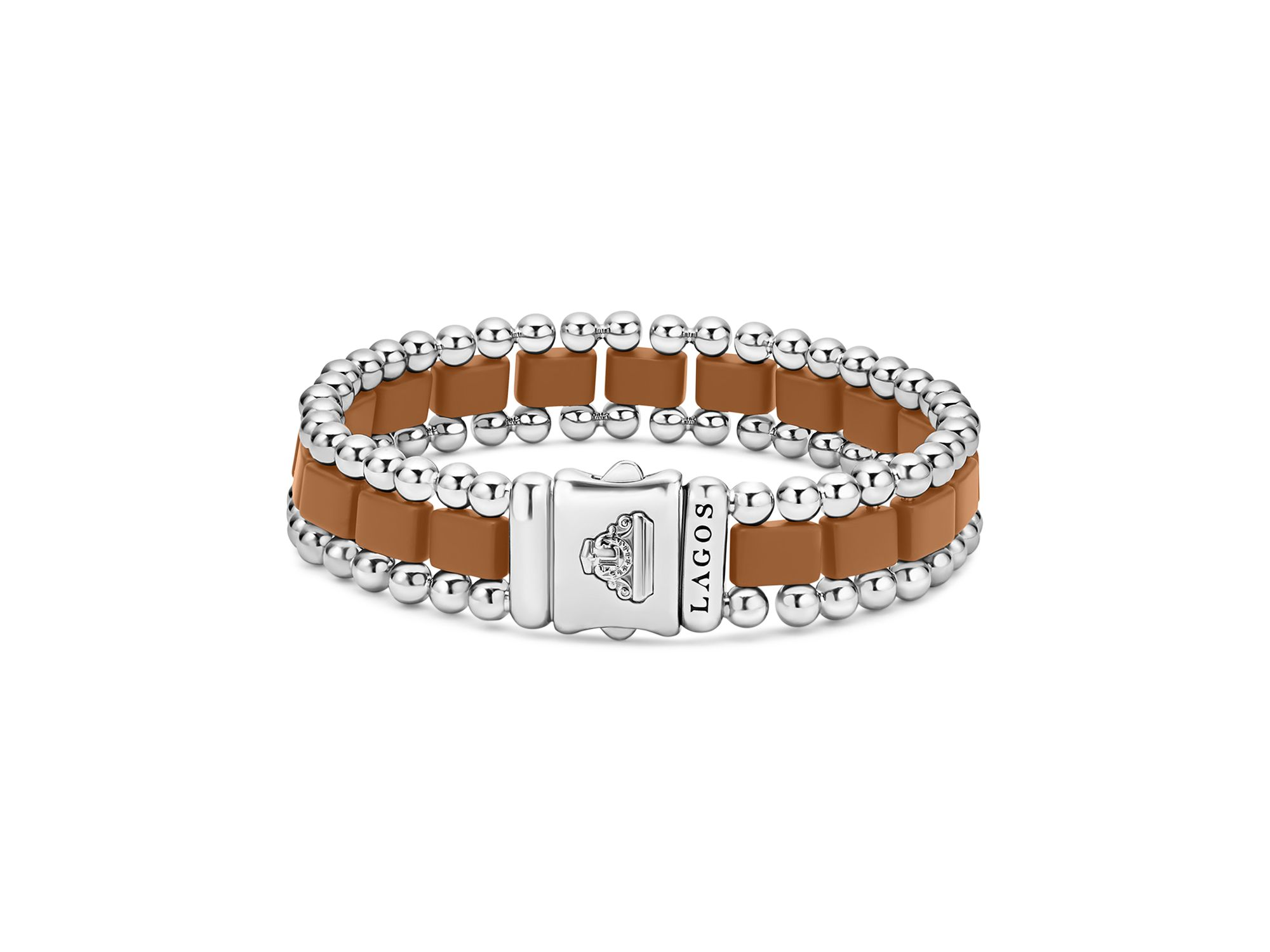 Men's Stainless Steel Anthem Tan & Caviar Beaded Bracelets — Image 5