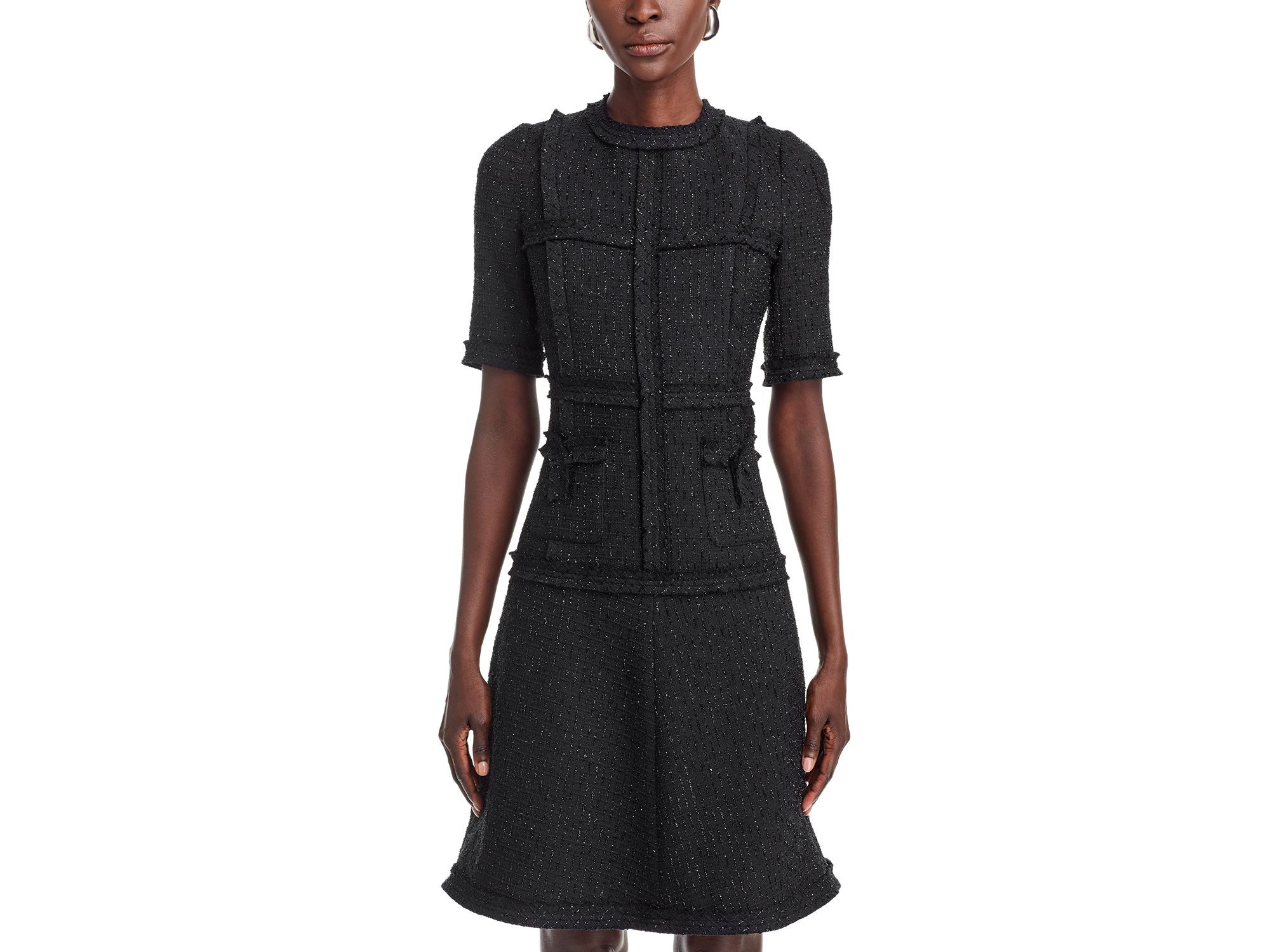 Metallic Tweed Geo Stripe Dress — Image 4