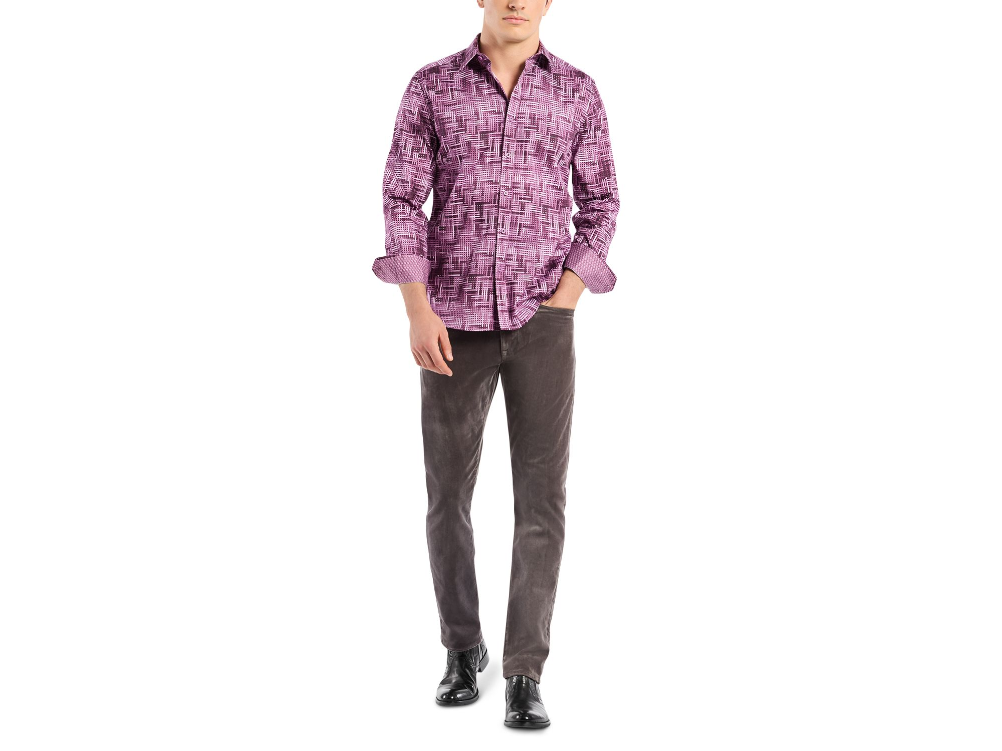 Berkley Long Sleeve Printed Woven Shirt — Image 8