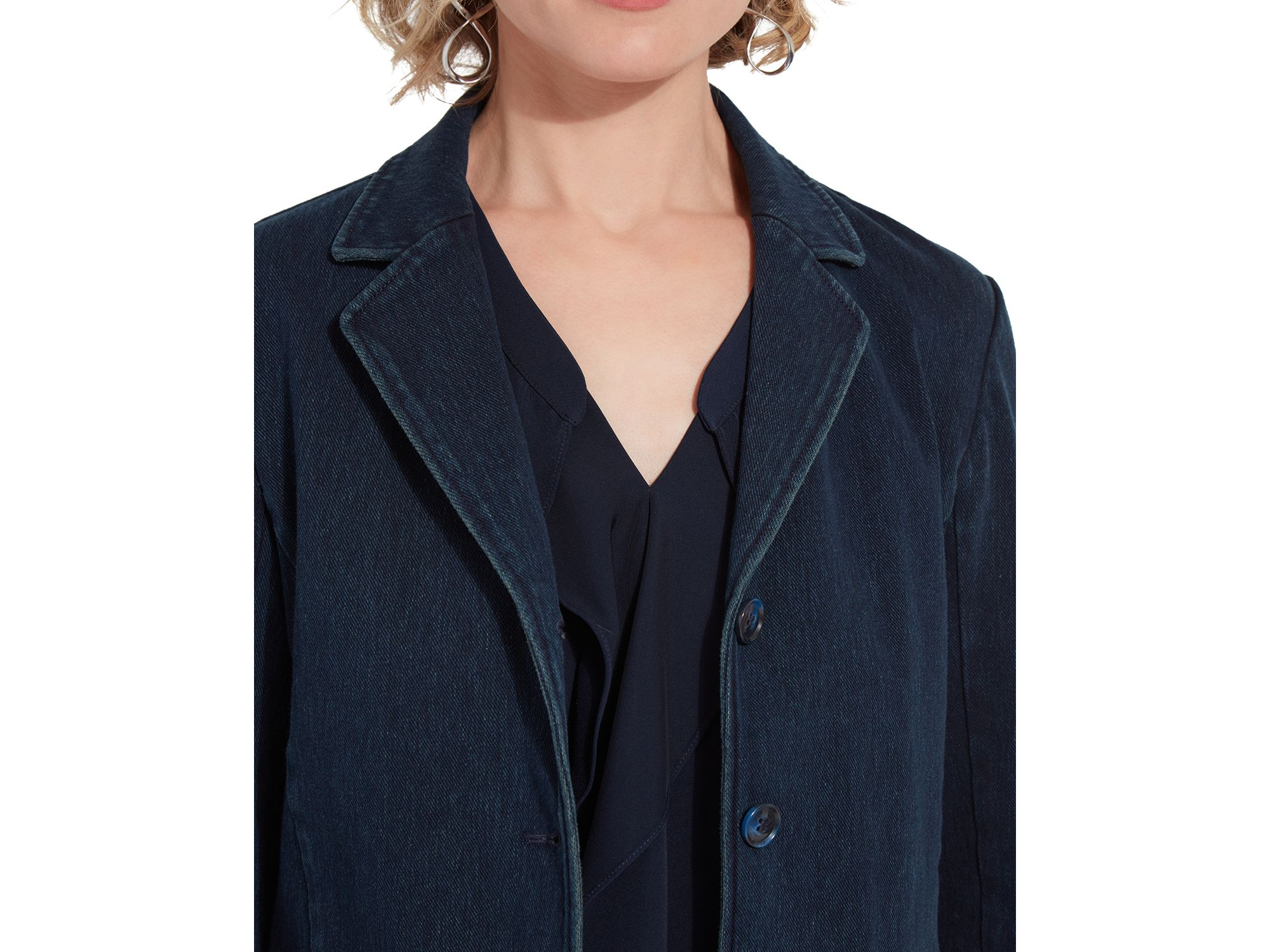 Della Denim Cropped Blazer — Image 3