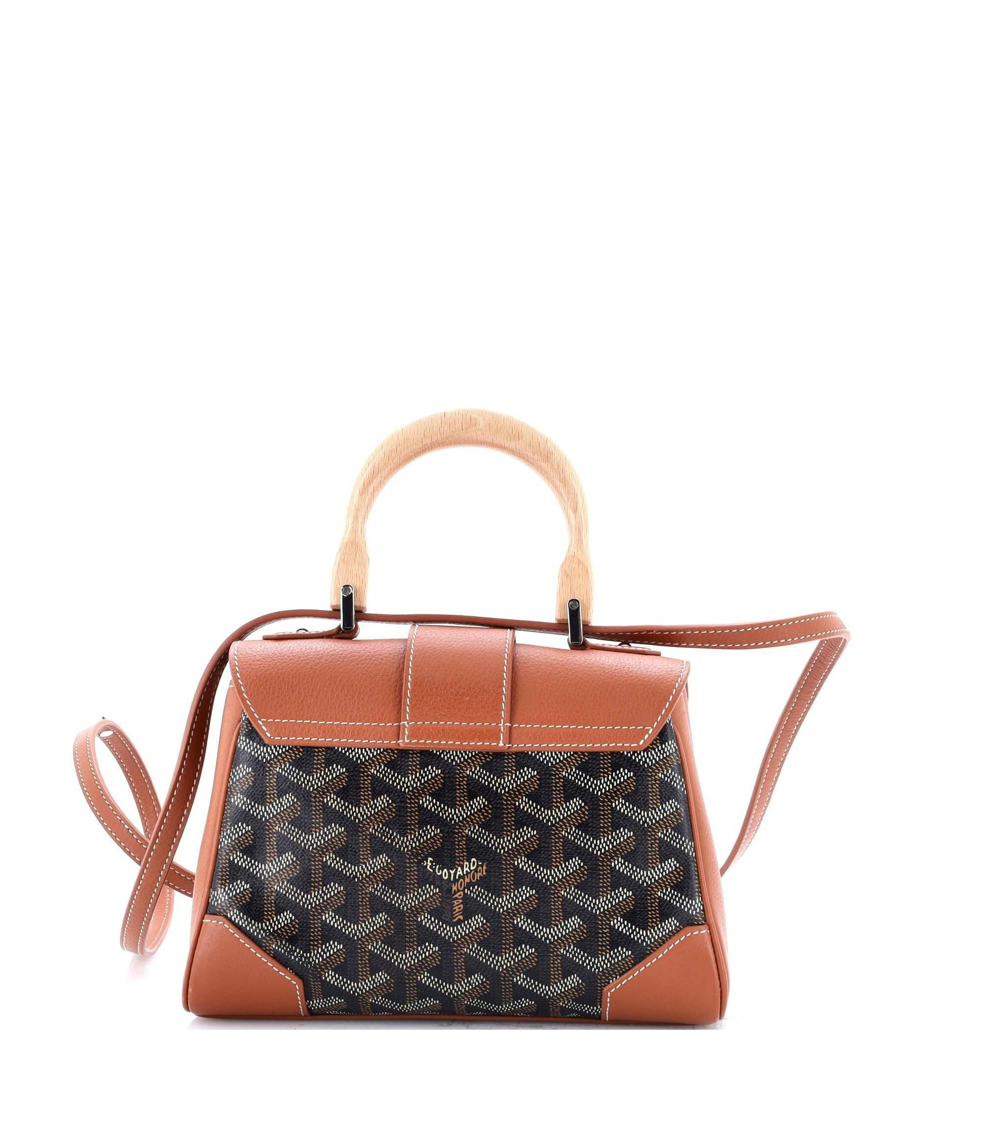 Mini Saigon Top Handle Bag Coated Canvas with Leather — Image 3