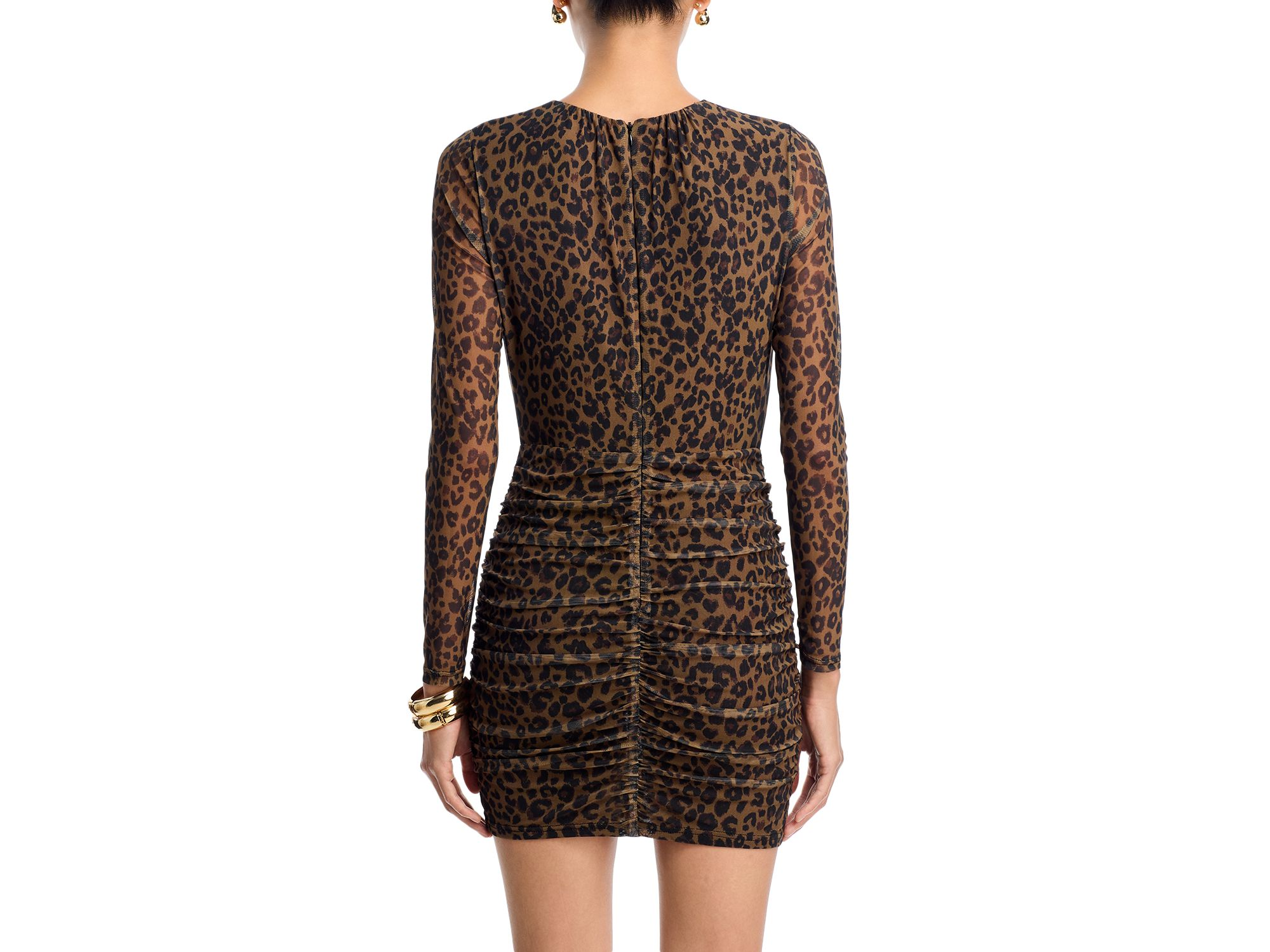 Leopard Long Sleeve Mesh Dress - Exclusive — Image 3