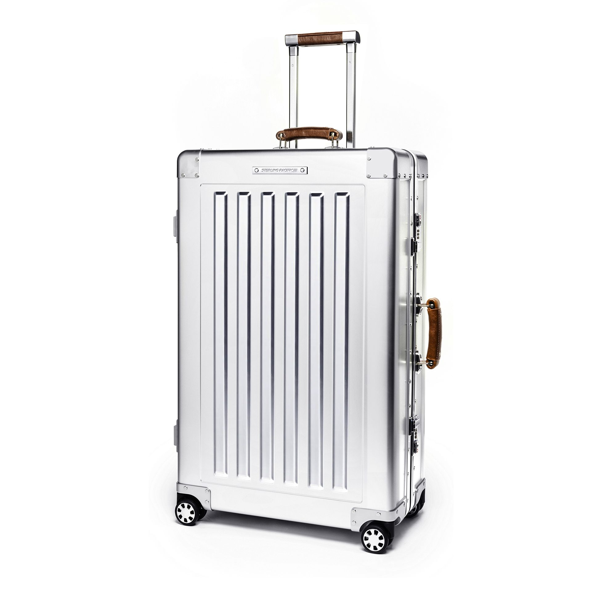 4 Wheel Aluminum XL Checked Suitcase, 90L — Image 7