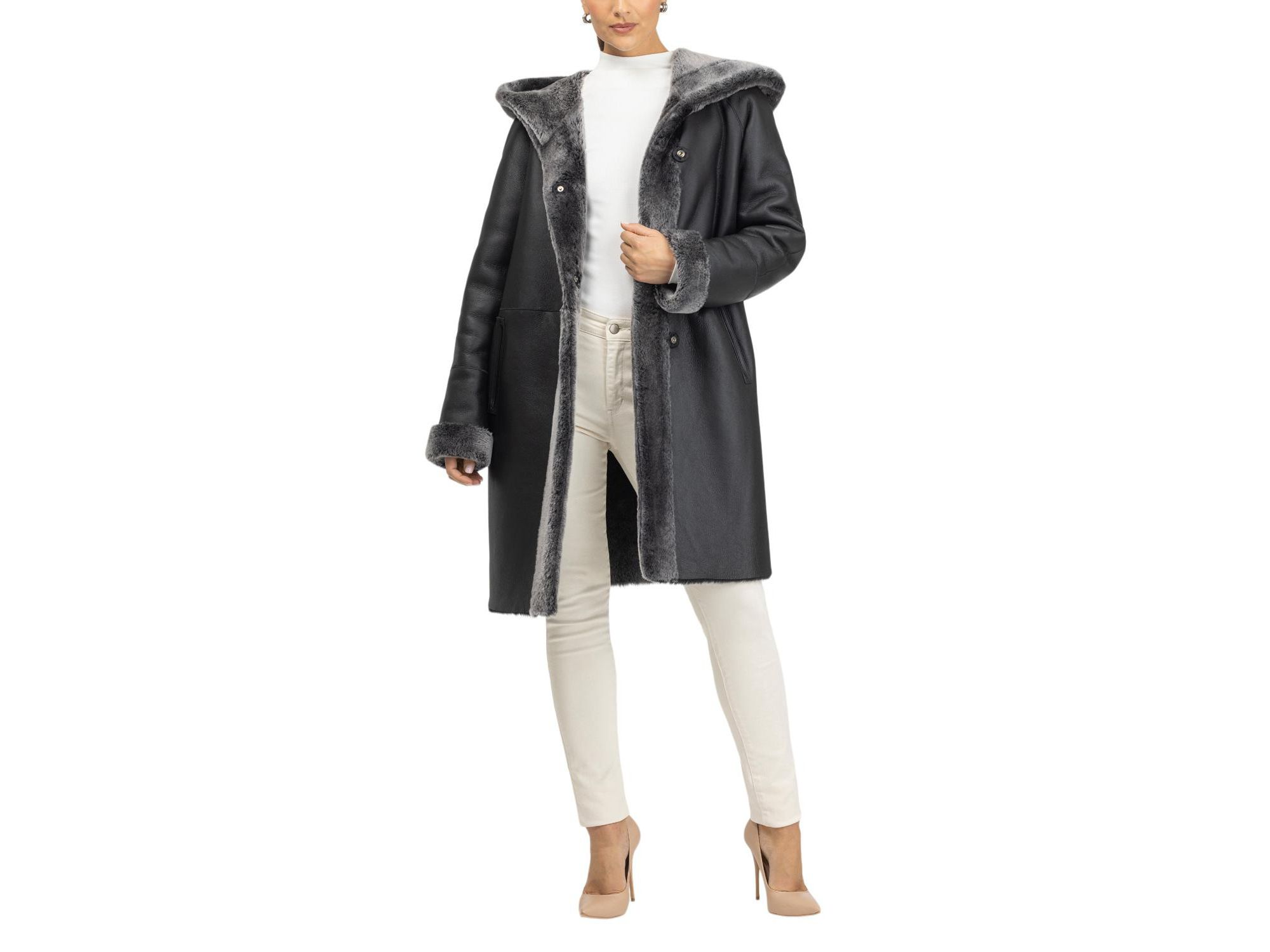 Merino Shearling Lamb Parka Coat — Image 3