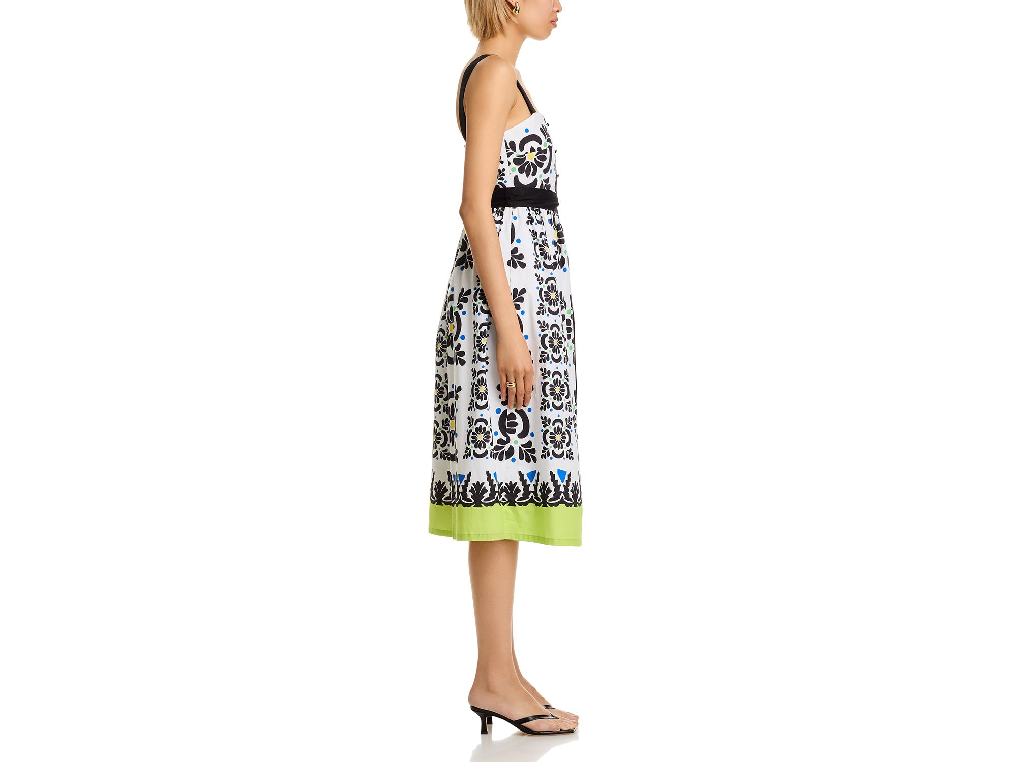 Printed Square Neck Midi Dress — Image 5