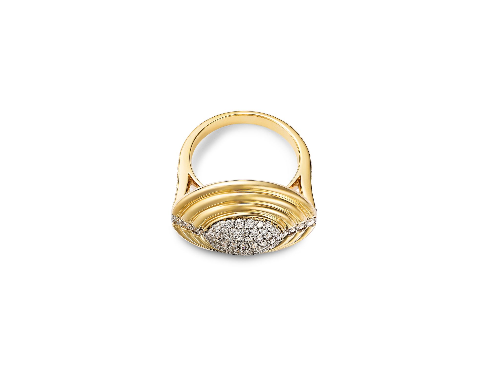 Diamond Pavé Statement Ring in 14K Yellow Gold, 1.0 tcw — Image 3