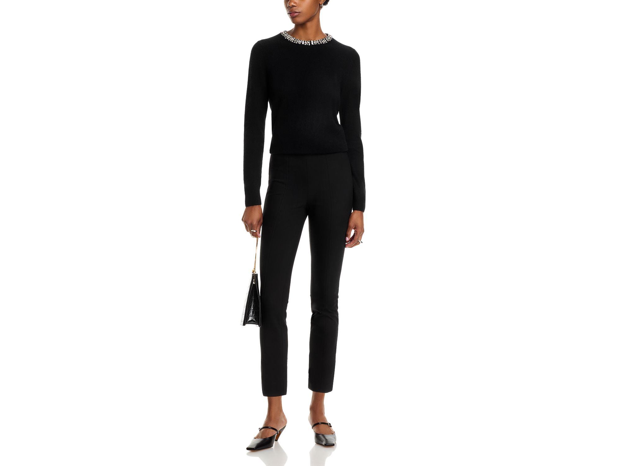 100% Cashmere Crystal Trim Sweater - Exclusive — Image 4