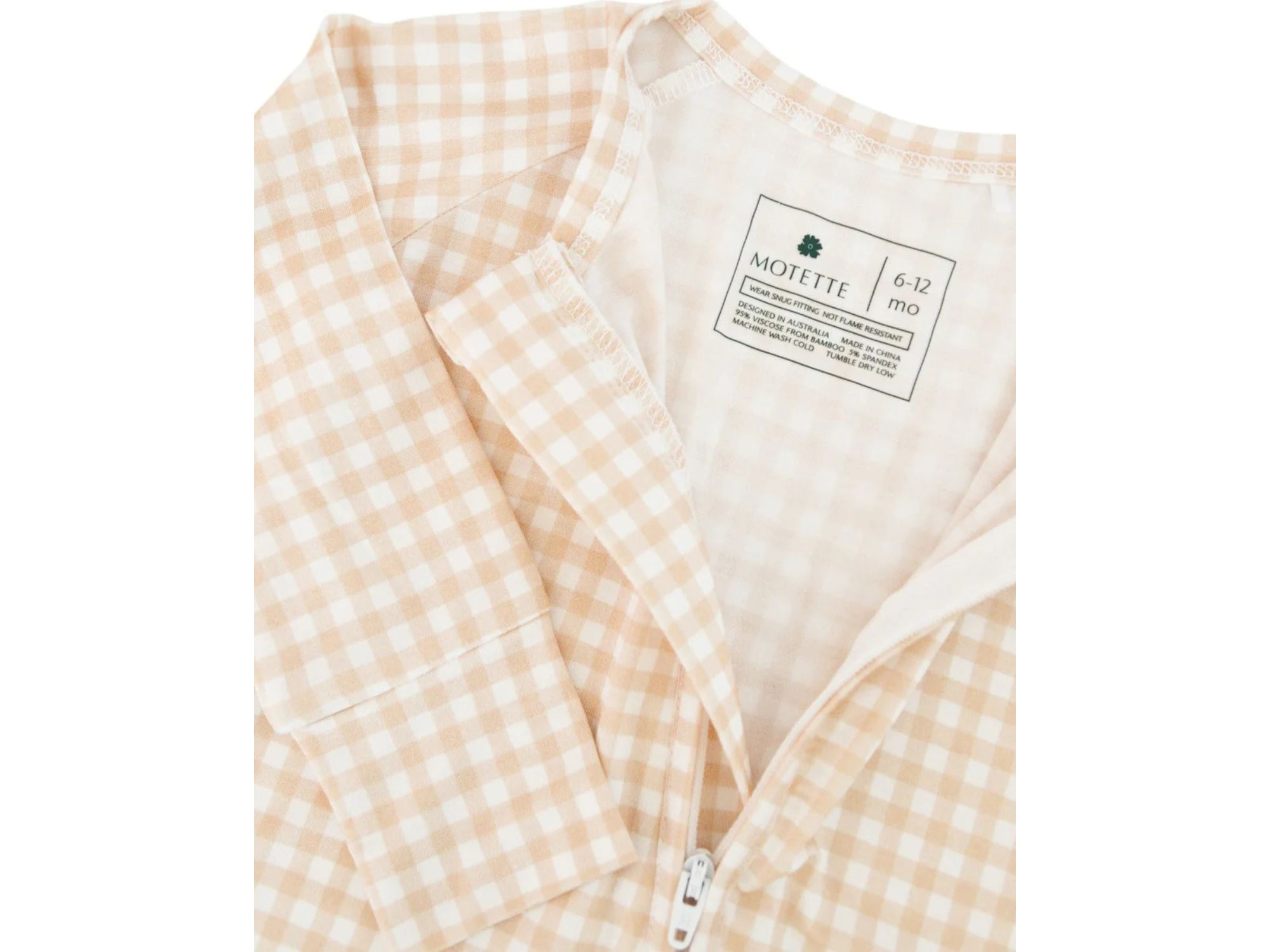 Boys' Sandstone Gingham Bamboo Sleeper - Baby — Image 3