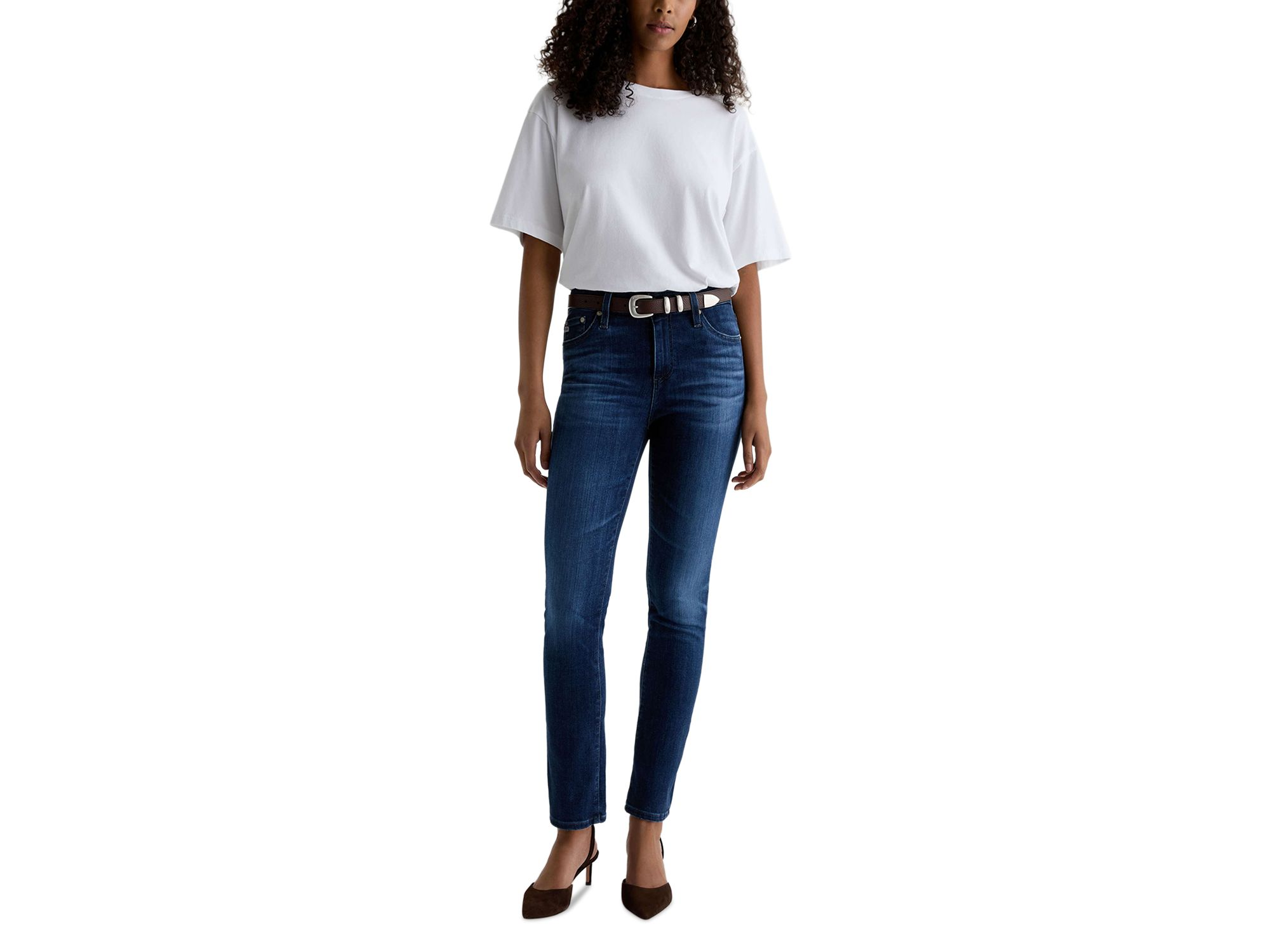 Mari Mid Rise Slim Straight Jeans in 5 Years Blue — Image 8