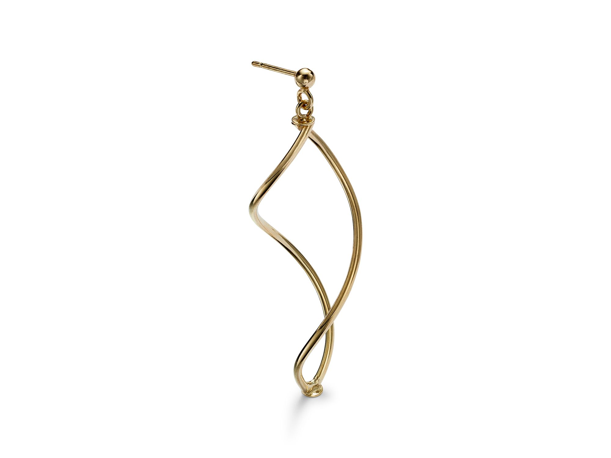 14K Yellow Gold Double Twisted Drop Earrings — Image 4