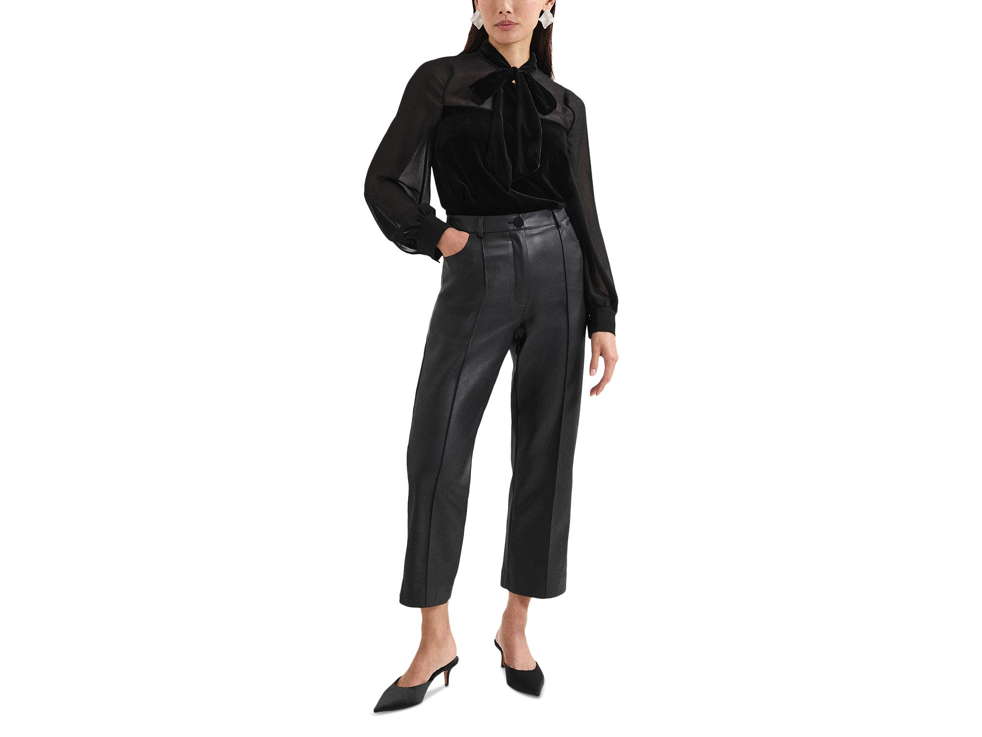 Raye Velvet Bow Neck Blouse — Image 6