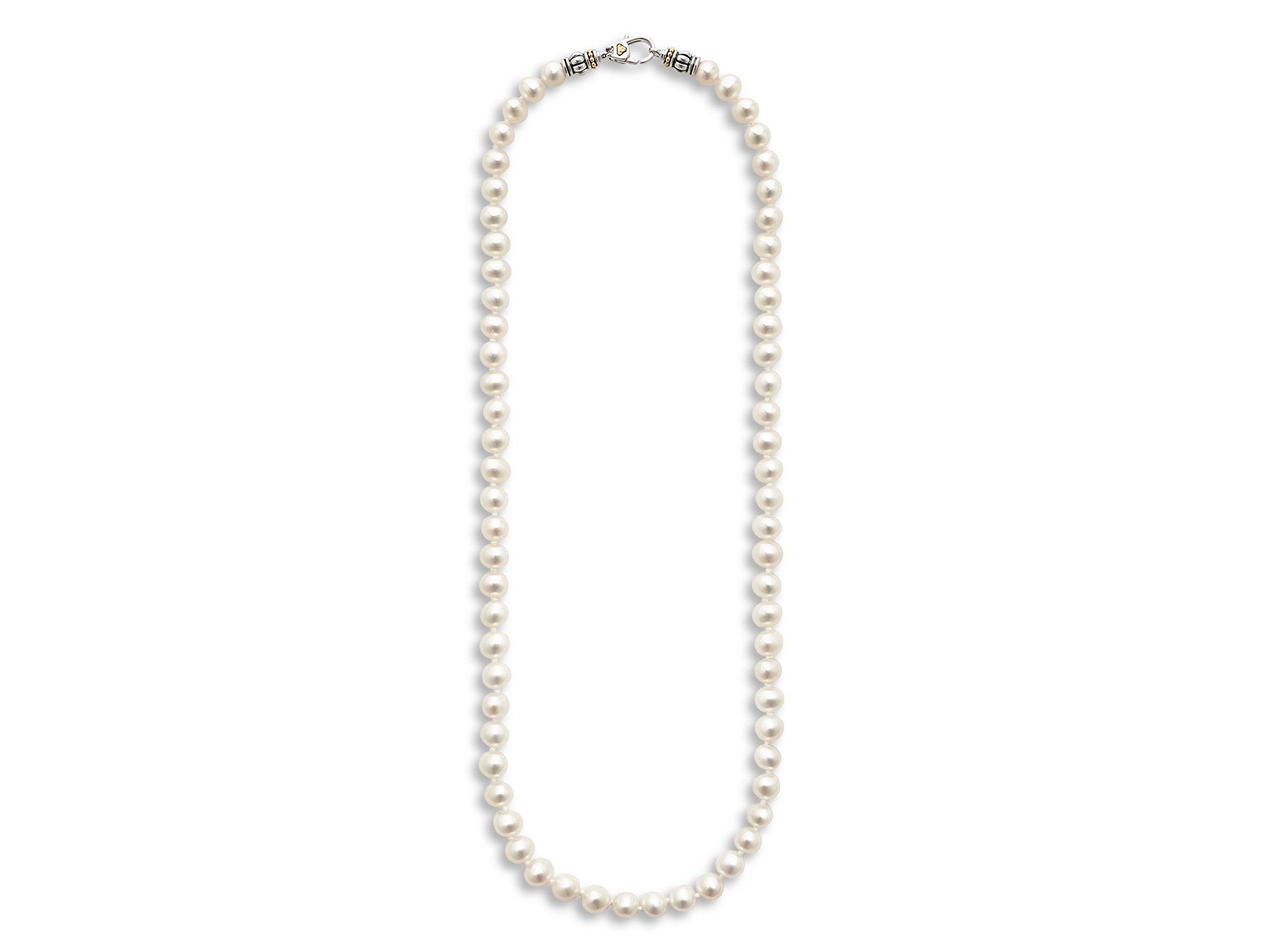 18K Yellow Gold & Sterling Silver Luna Cultured Freshwater Pearl Collar Necklace Collection — Image 4