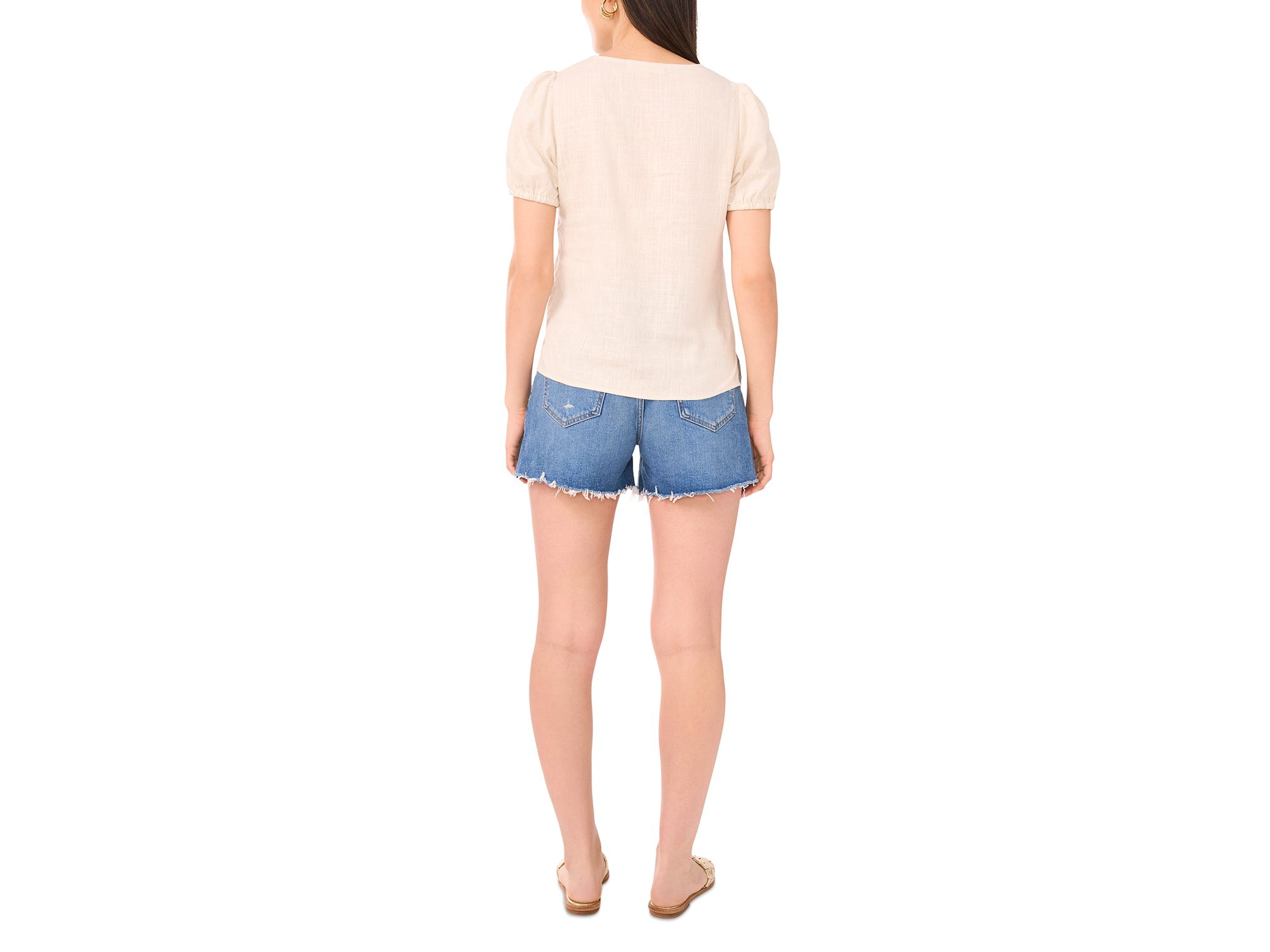 Short Sleeve Tie Front Top — Image 4