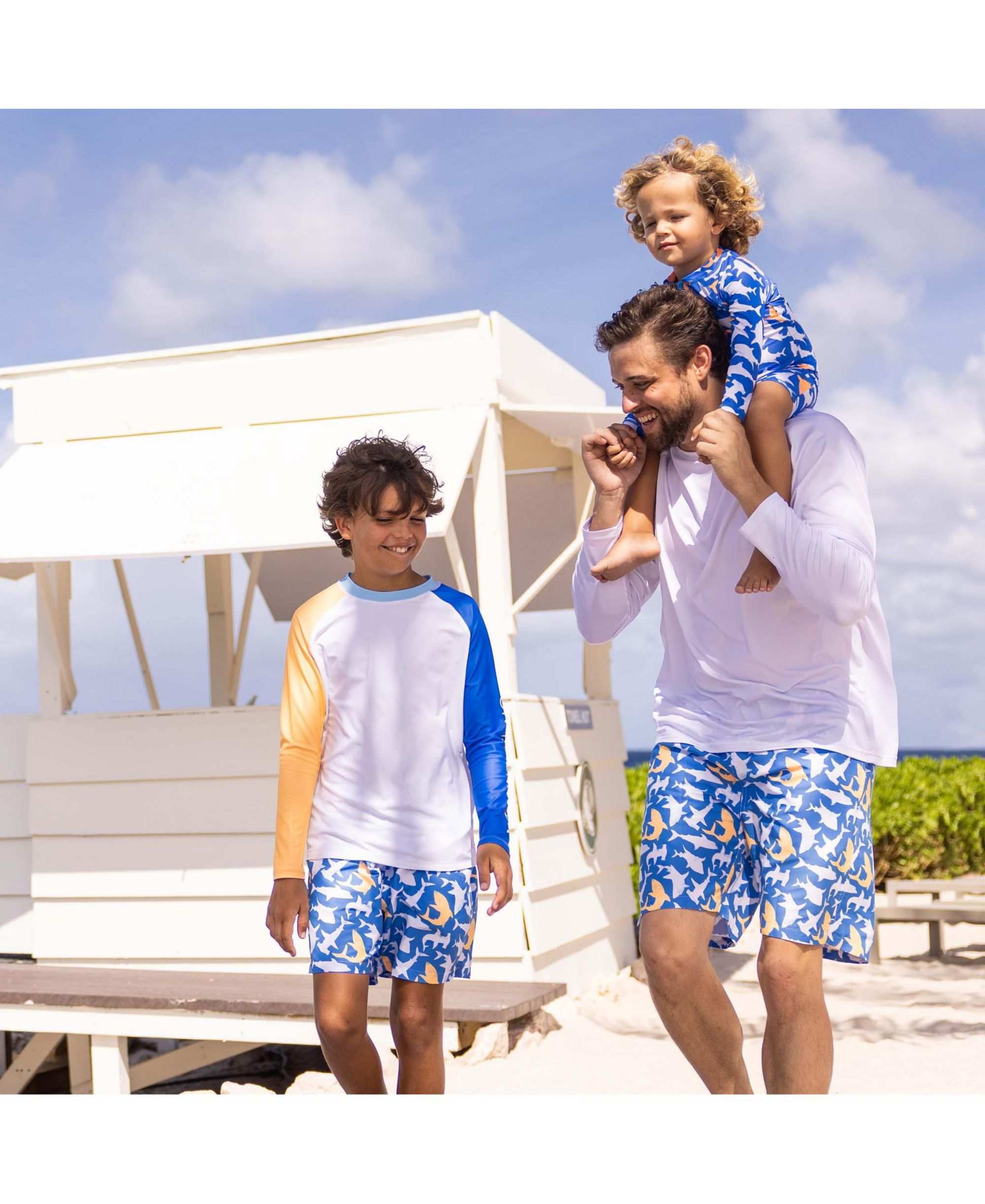 Boys' Shark Squad Long Sleeves Sunsuit - Baby — Image 4