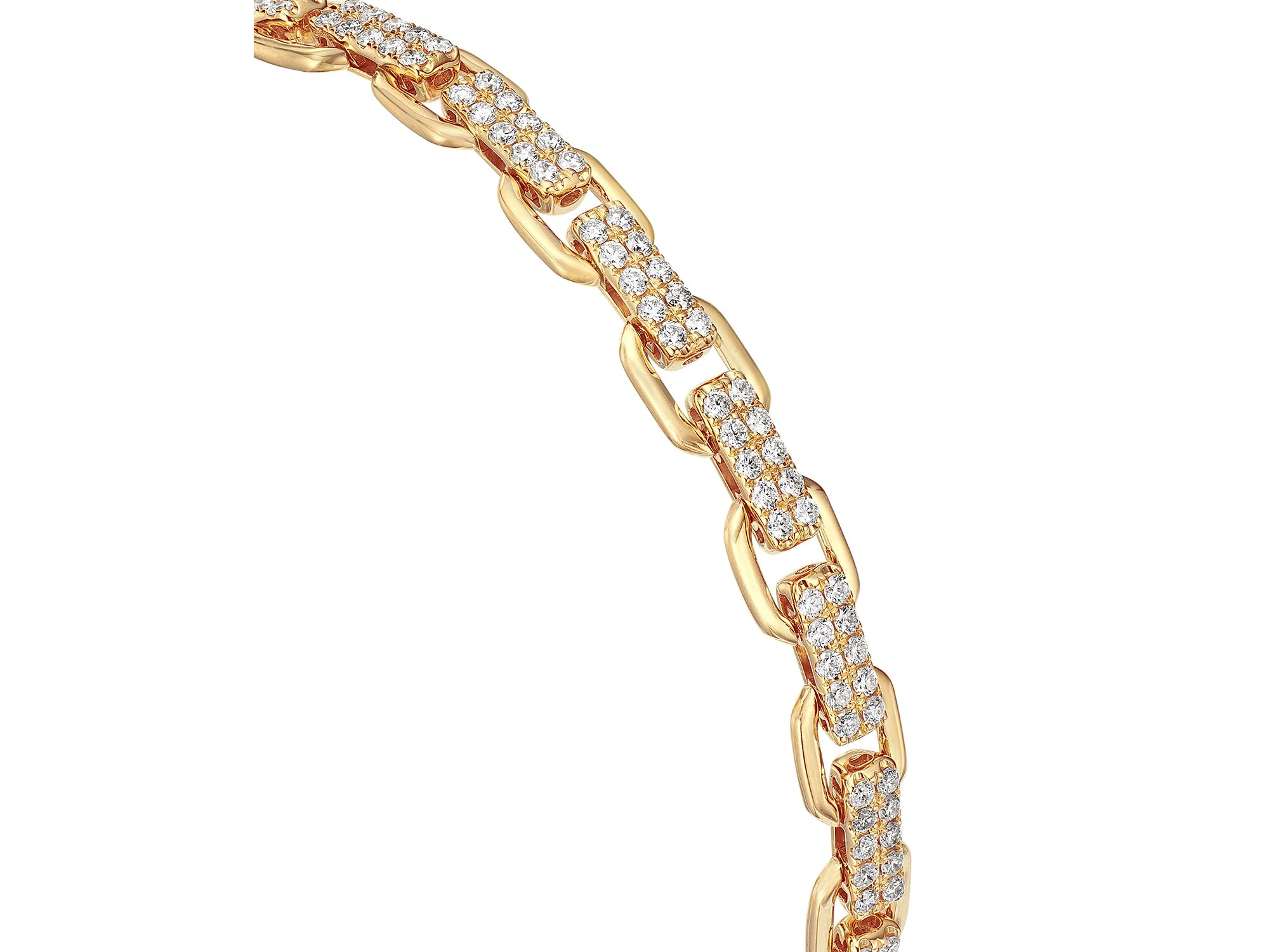 Diamond Pavé Link Bracelet in 14K Yellow Gold, 1.93 tcw — Image 3
