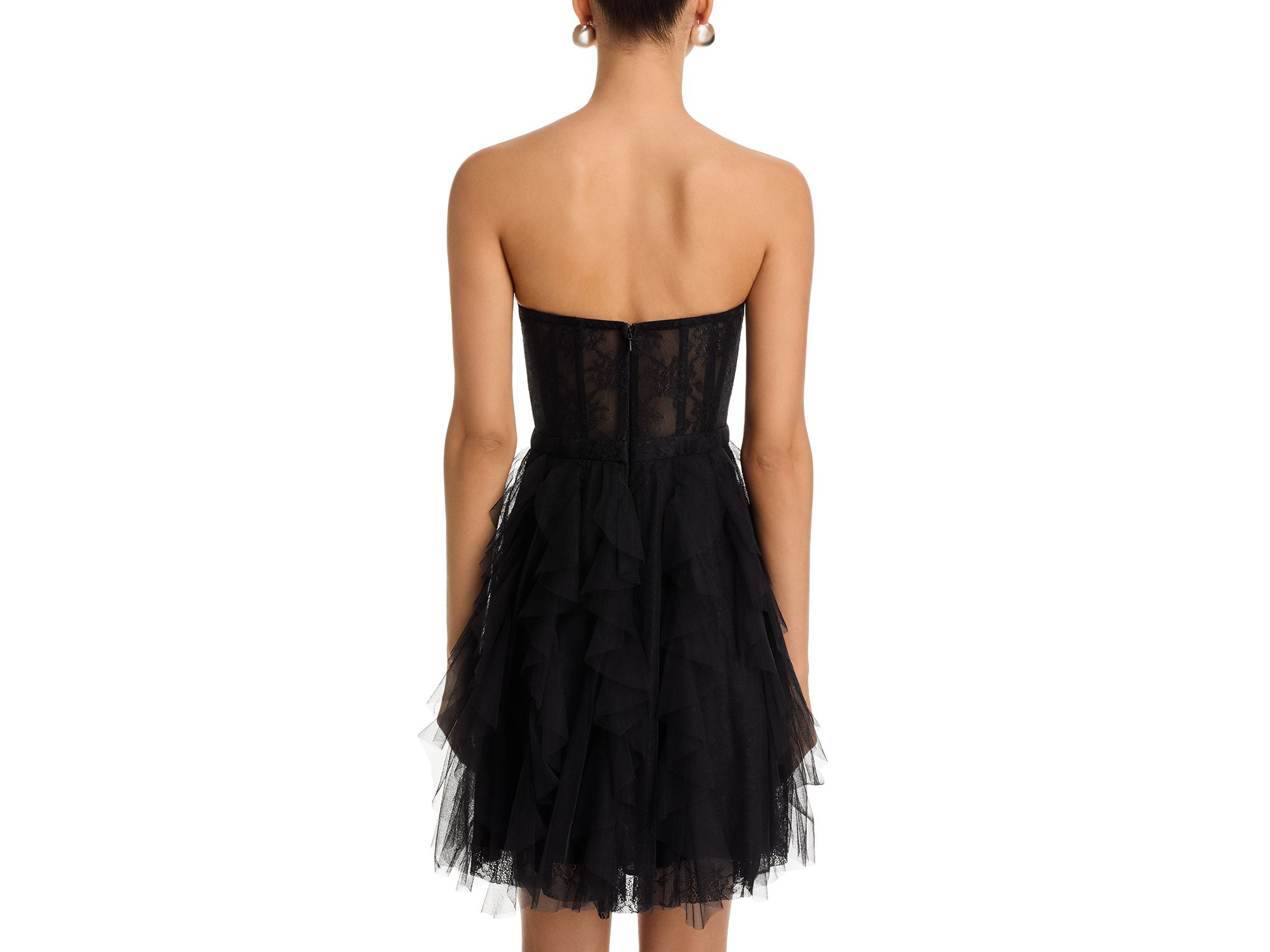 Strapless Mesh Lace Dress - Exclusive — Image 3