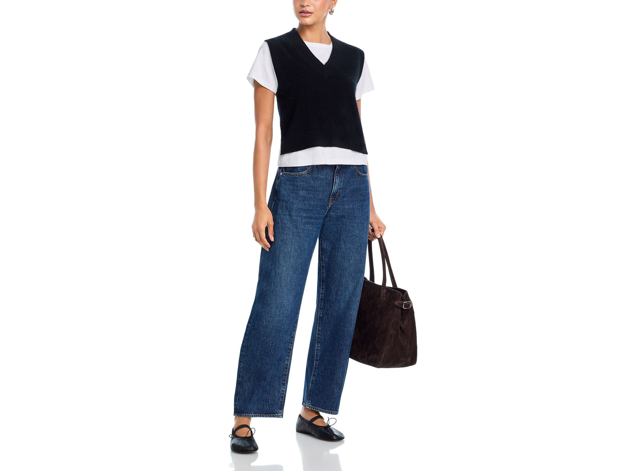 100% Cashmere Super Brushed V Neck Sweater Vest - Exclusive — Image 4