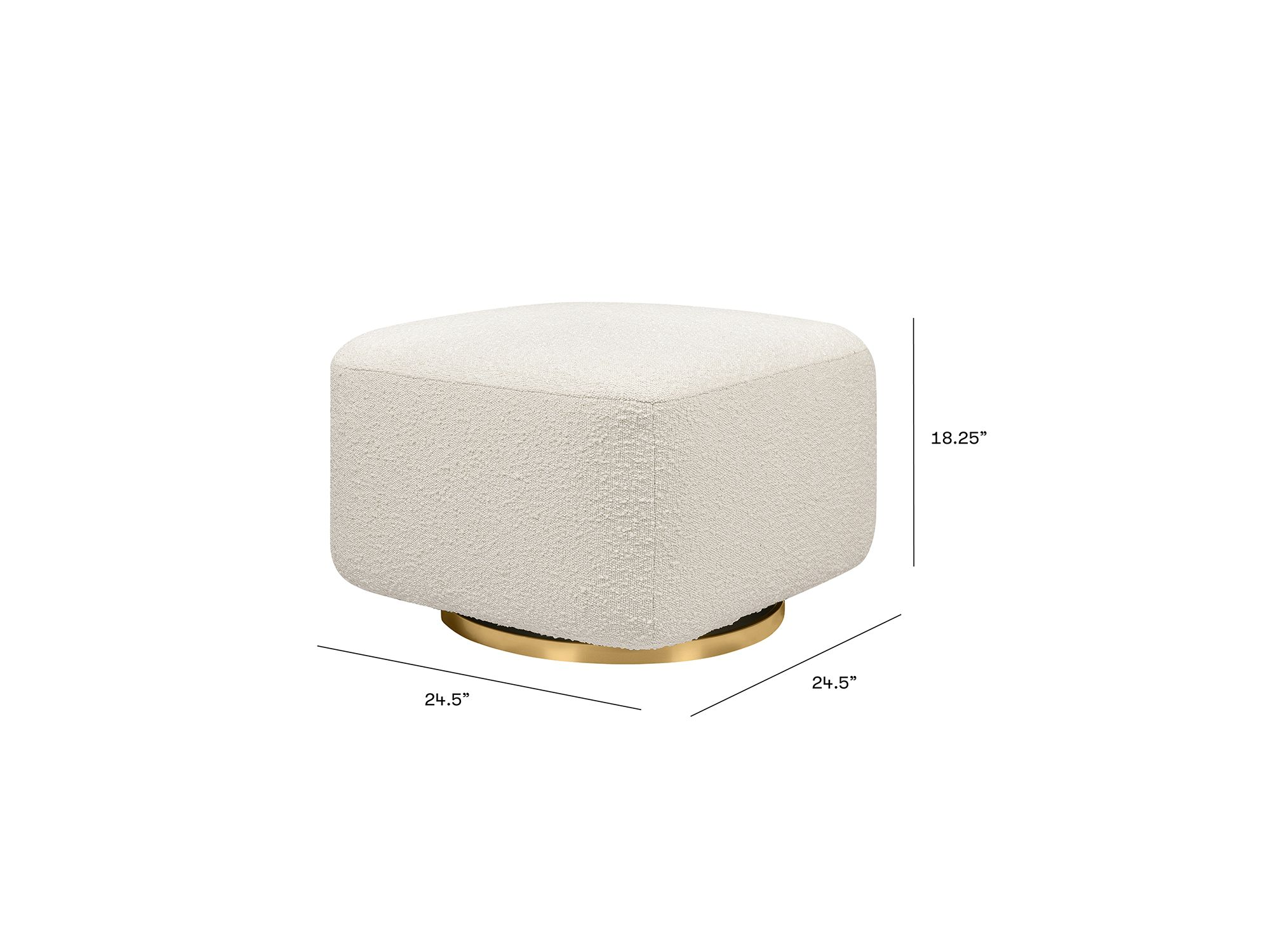 Kiwi Bouclé Gliding Ottoman — Image 9