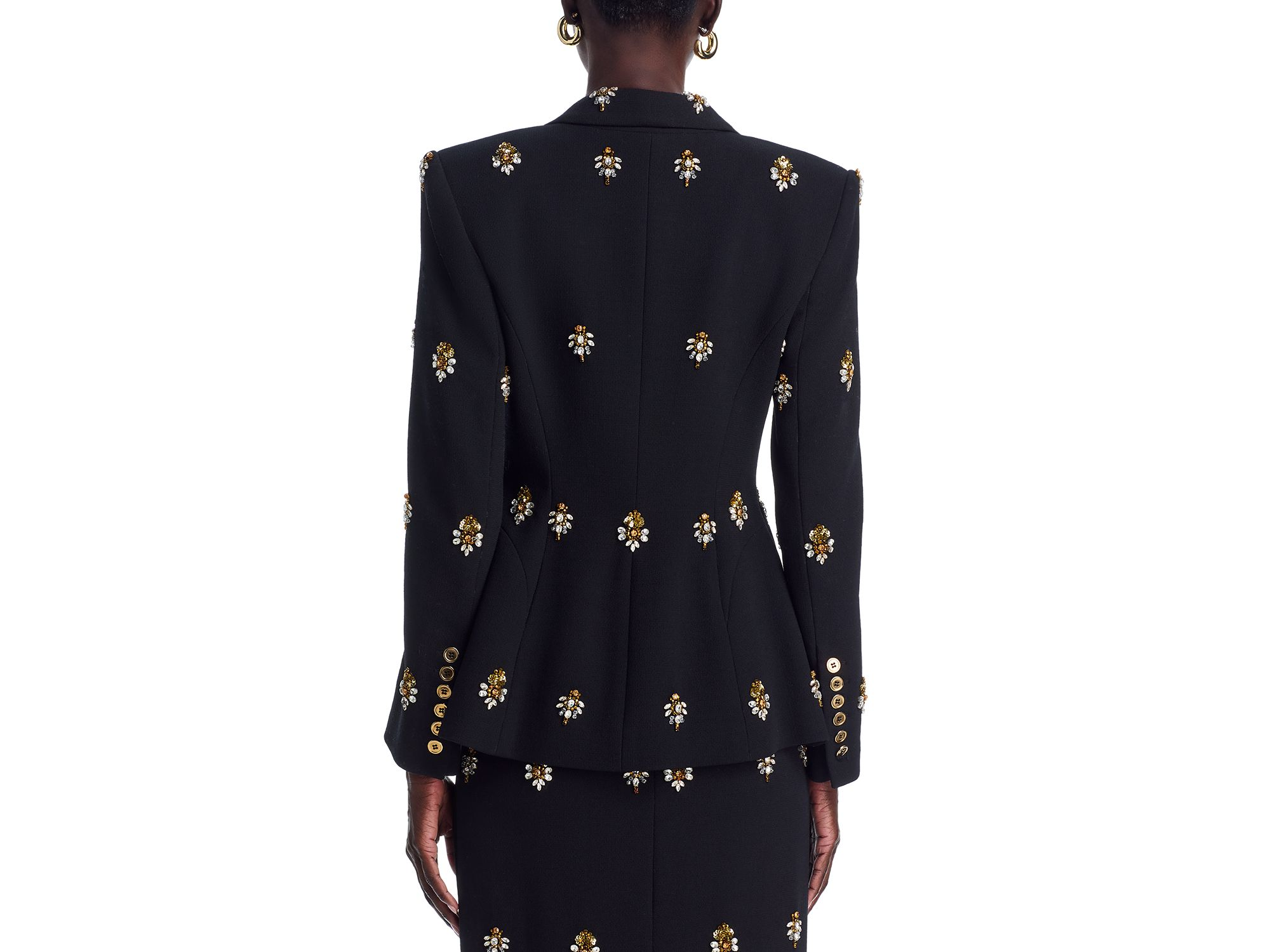 Crystal Embroidered Wool Blazer — Image 3