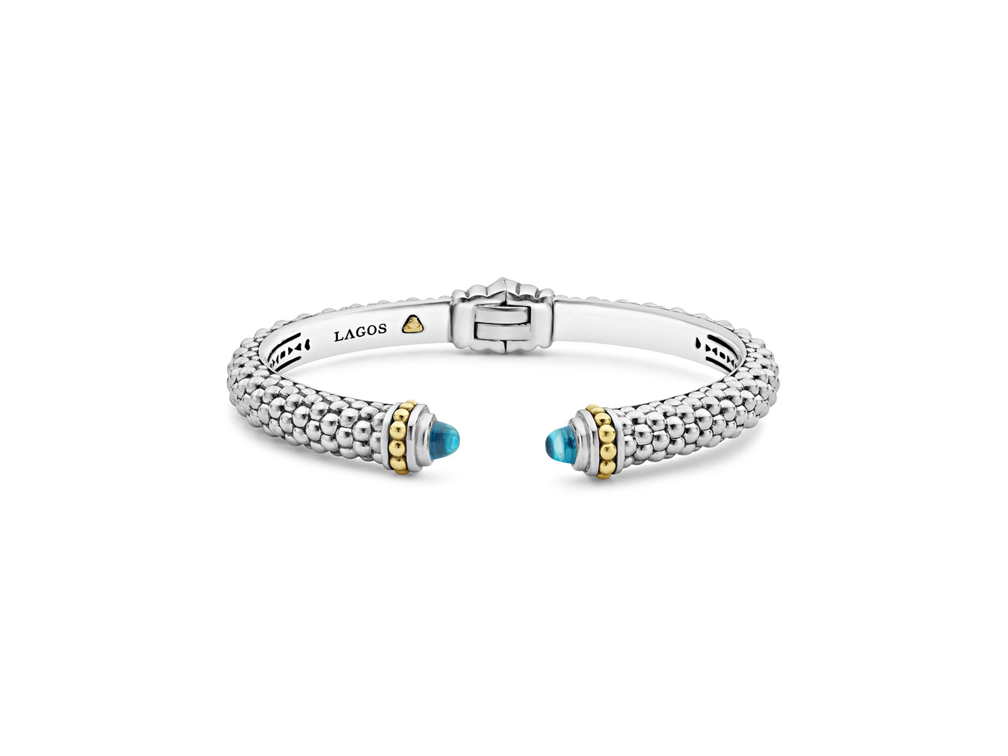 18K Gold and Sterling Silver Rittenhouse Gemstone Cuffs, 8mm — Image 4
