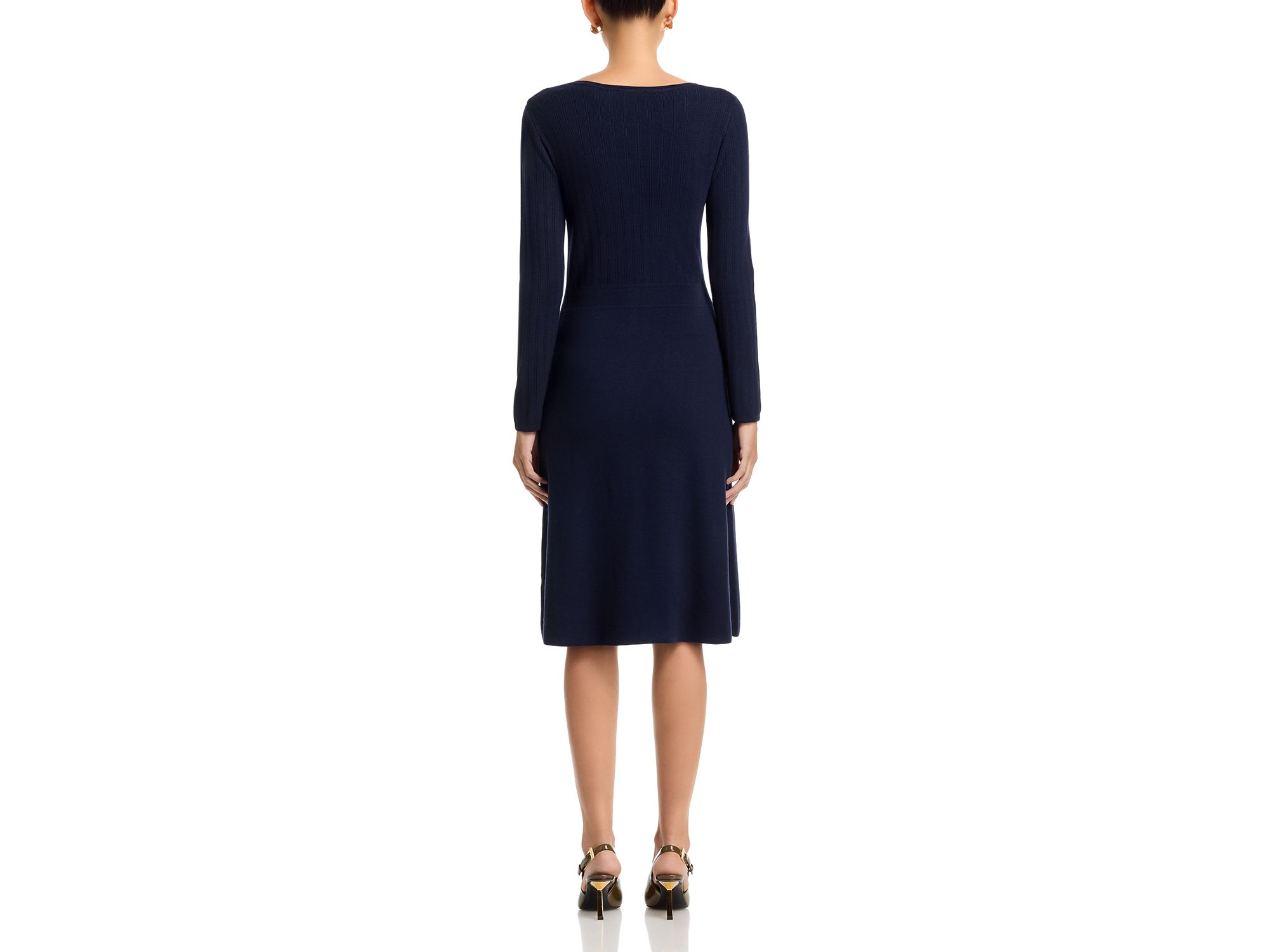 Long Sleeve Ribbed Sweater Dress — Image 4