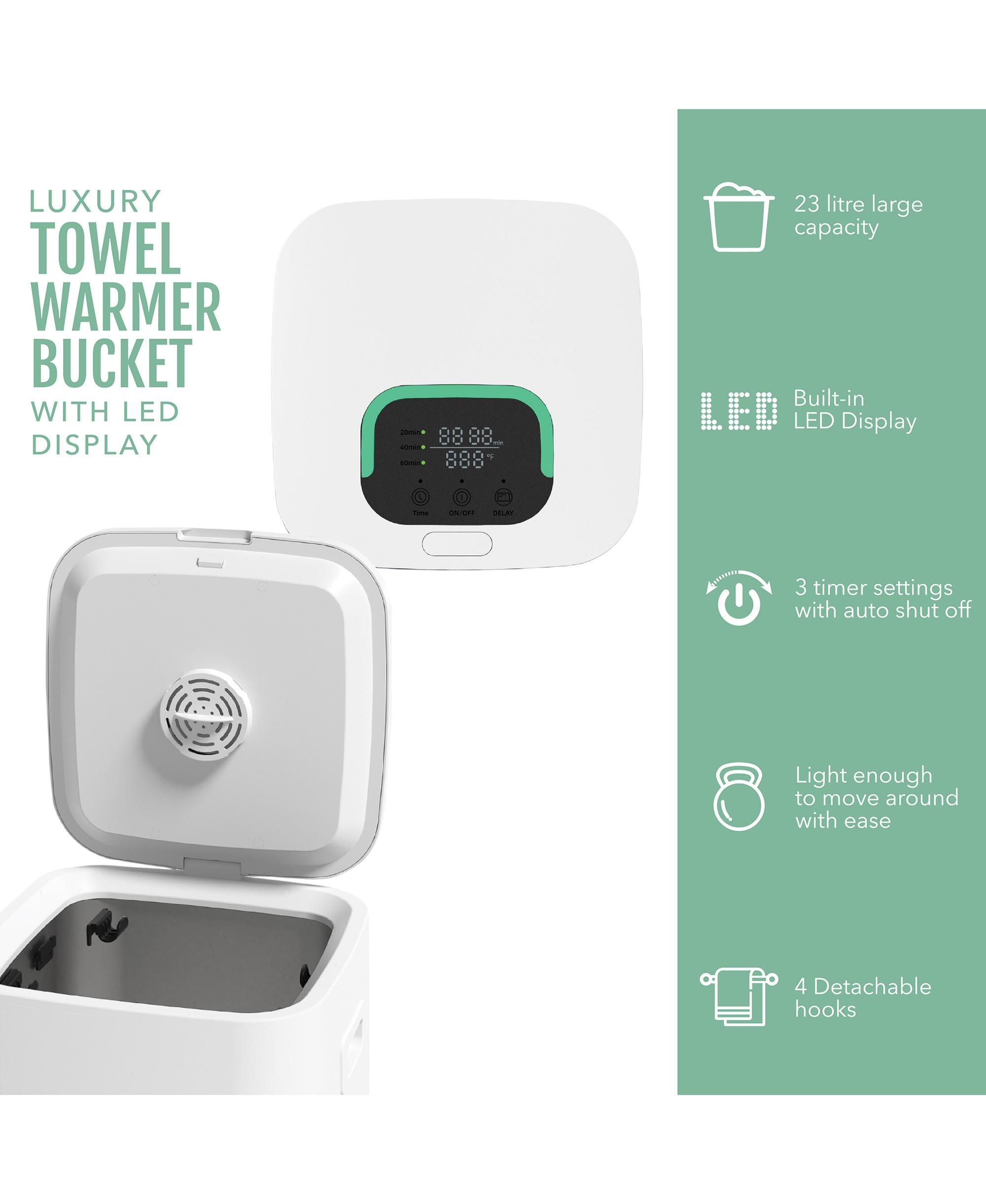 Luxury Towel Warmer Bucket with LED Display — Image 3