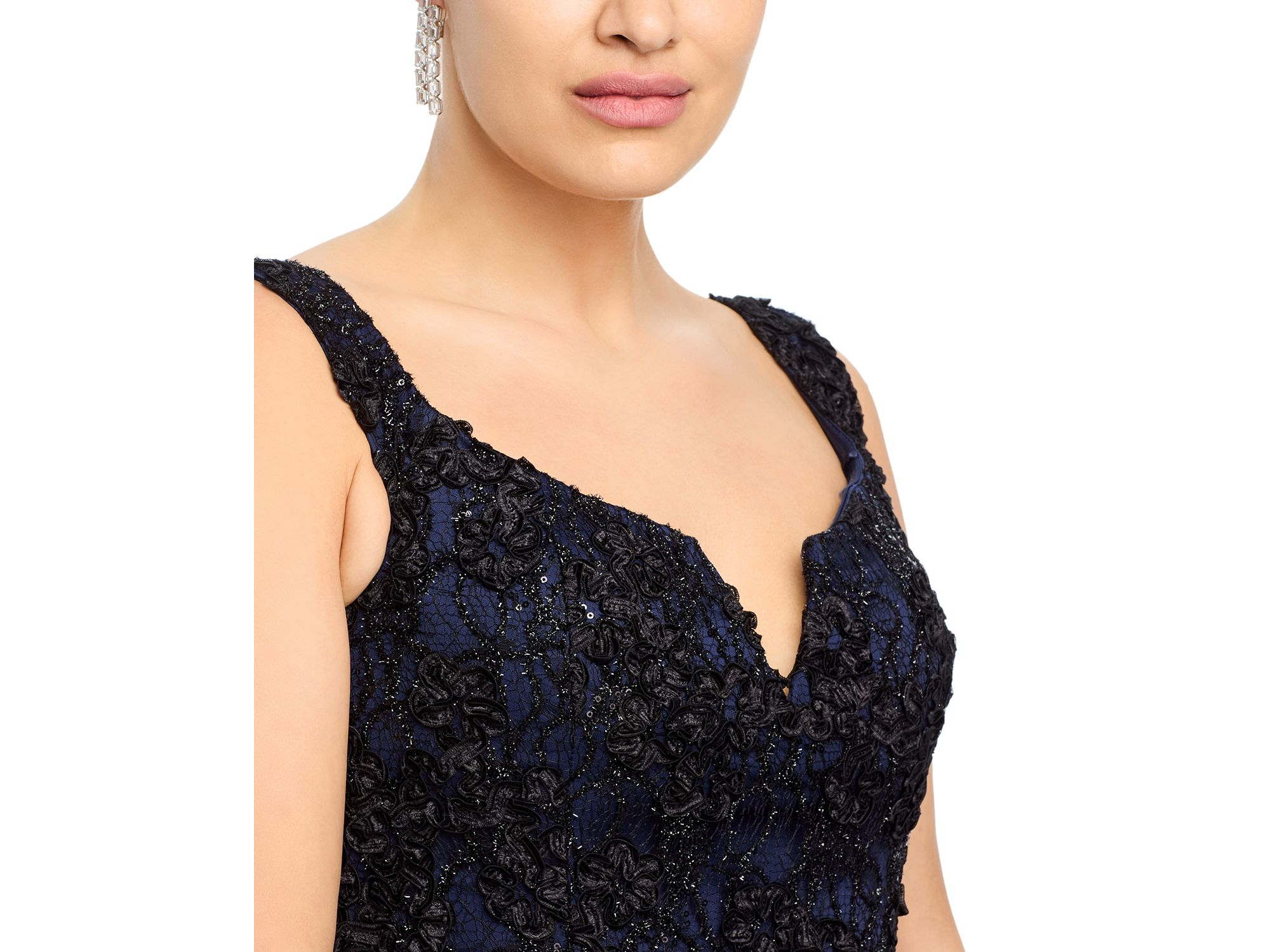 Off-the-Shoulder Embellished Lace Gown - Exclusive — Image 3
