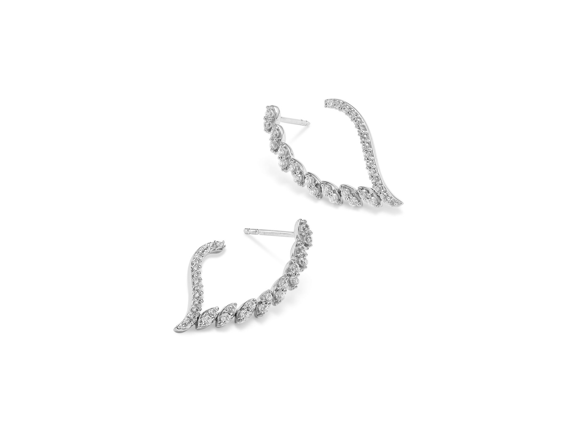 Diamond Drop Earrings in 14K White Gold, 0.50 tcw — Image 3