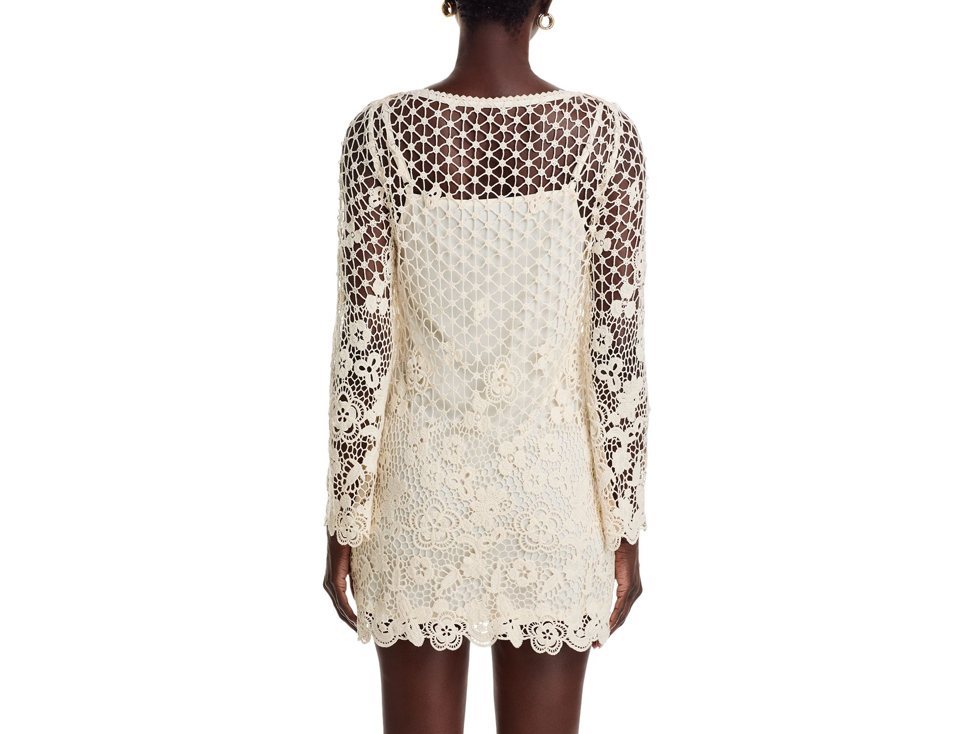 Crochet Boat Neck Bell Sleeve Dress - Exclusive — Image 4