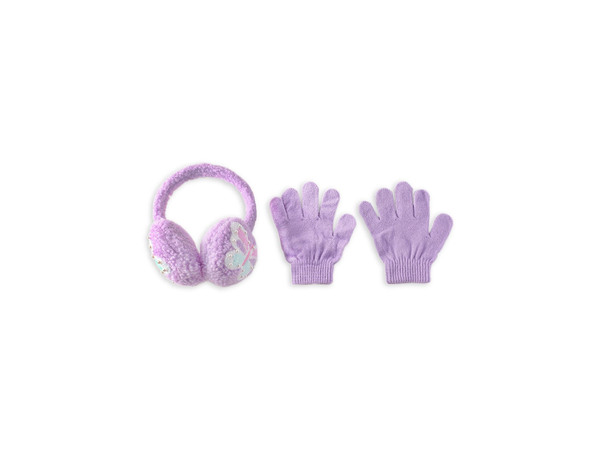 Girls' Butterfly Earmuffs & Gloves Set - Big Kid — Image 3