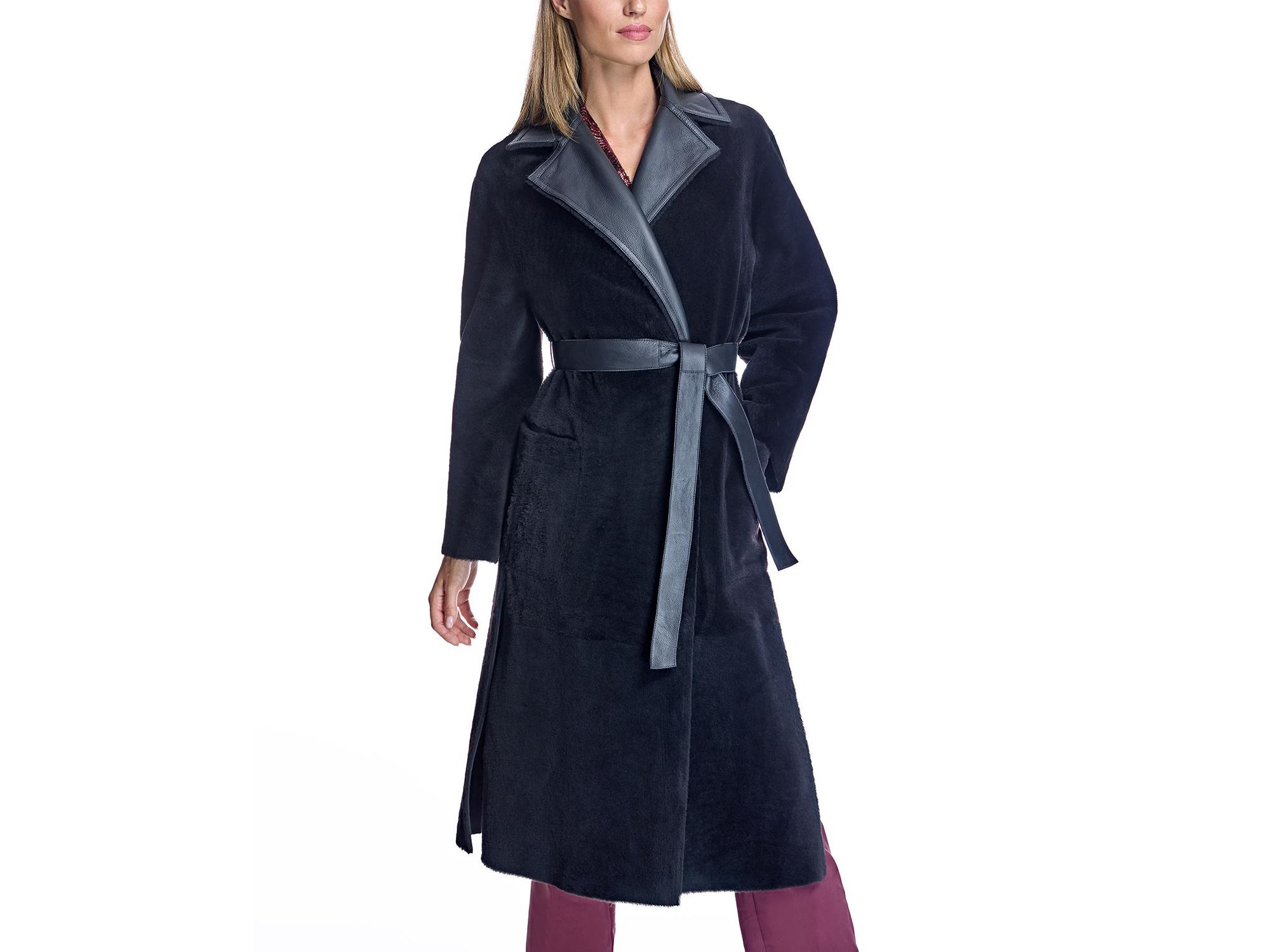 Shearling Lamb Wrap Coat — Image 3