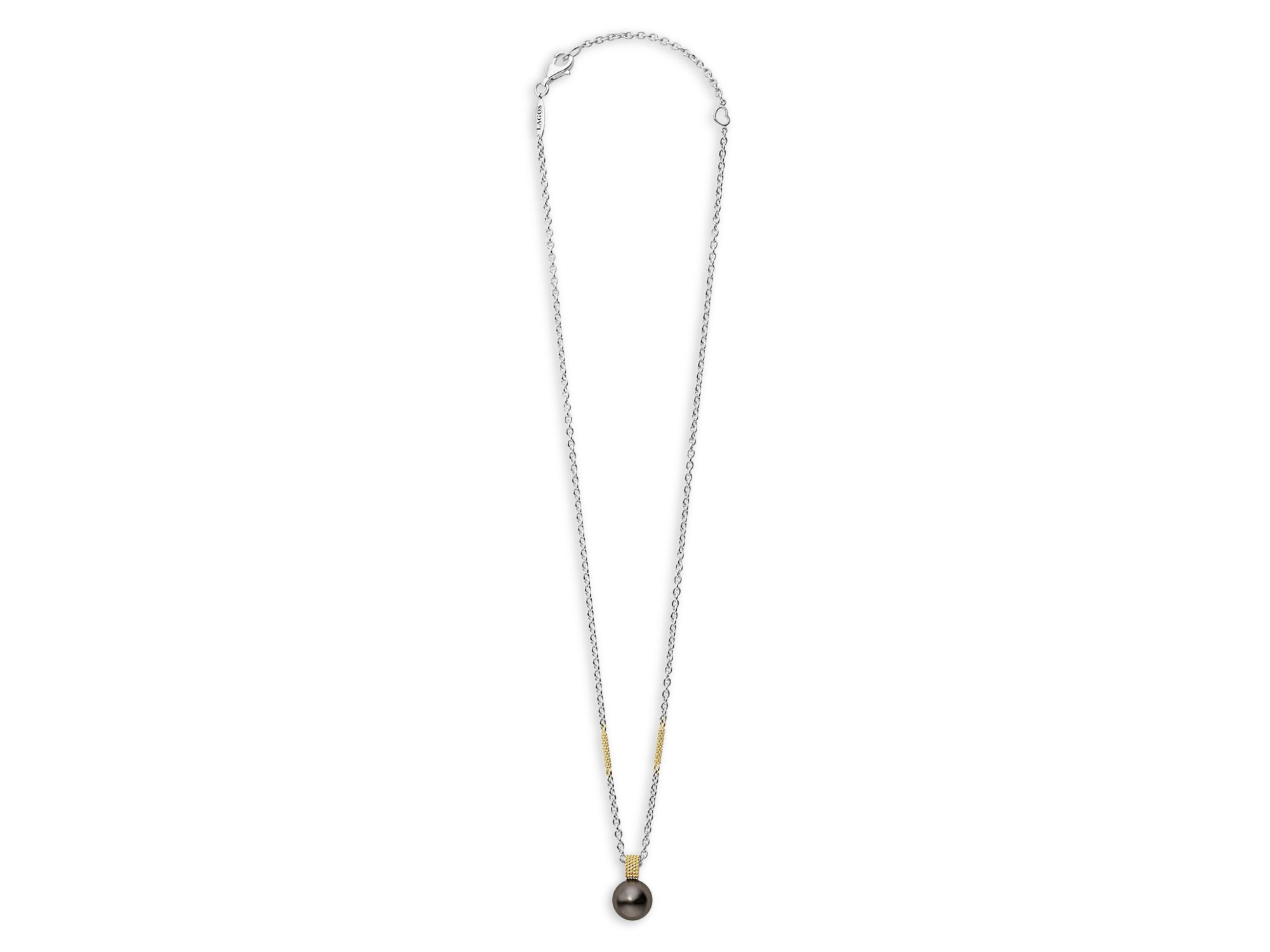 18K Yellow Gold & Sterling Silver Luna Pearl Pendant Necklace, 16-18" — Image 4