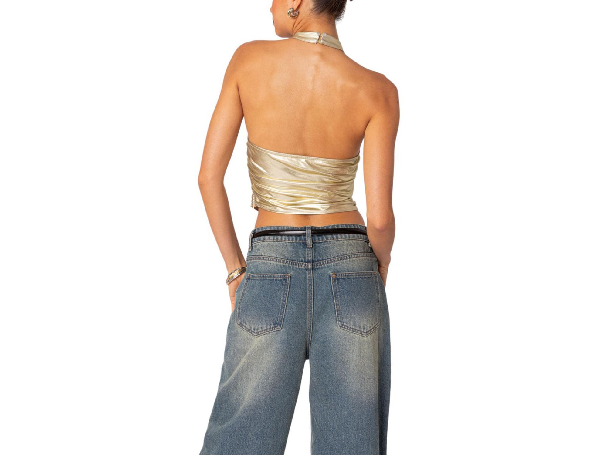 Karter Metallic Halter Top — Image 3