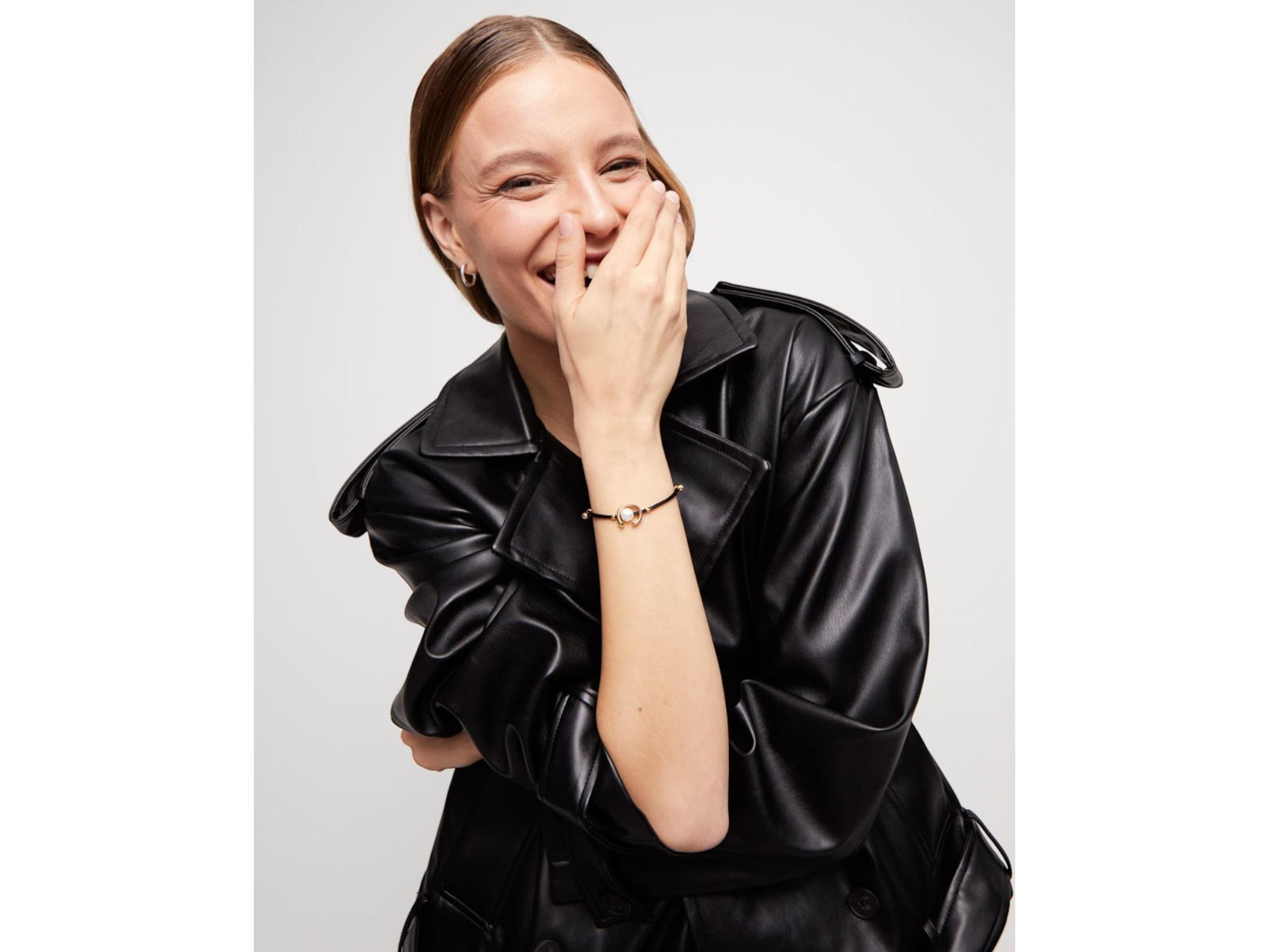 Black Cord Pearl Bracelet — Image 3