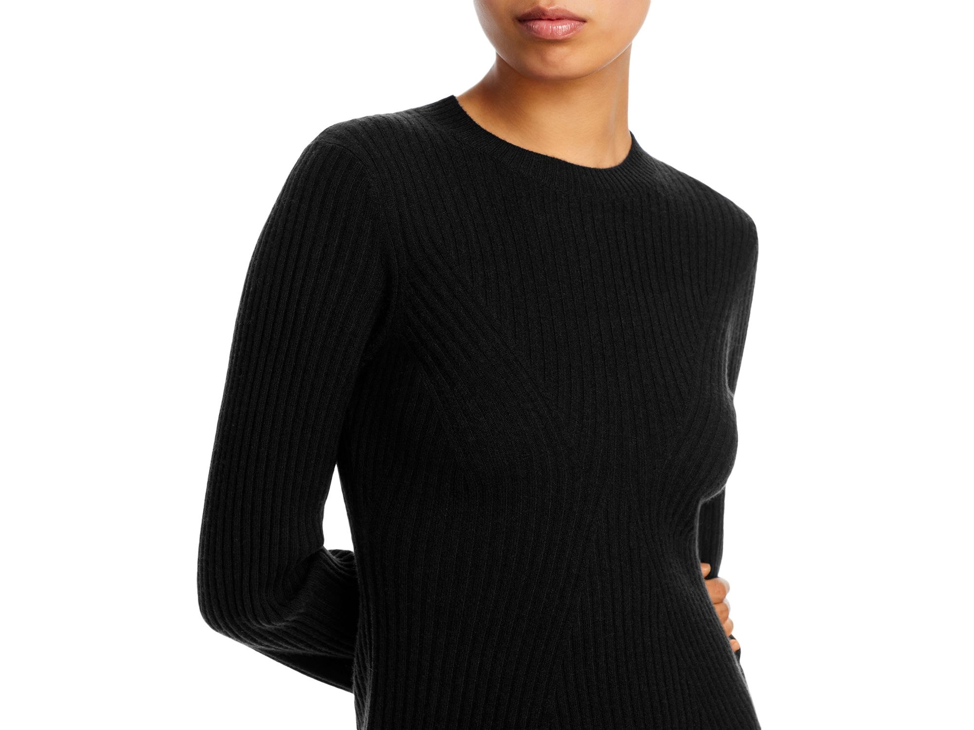 100% Cashmere Contour Ribbed Mini Dress - Exclusive — Image 4