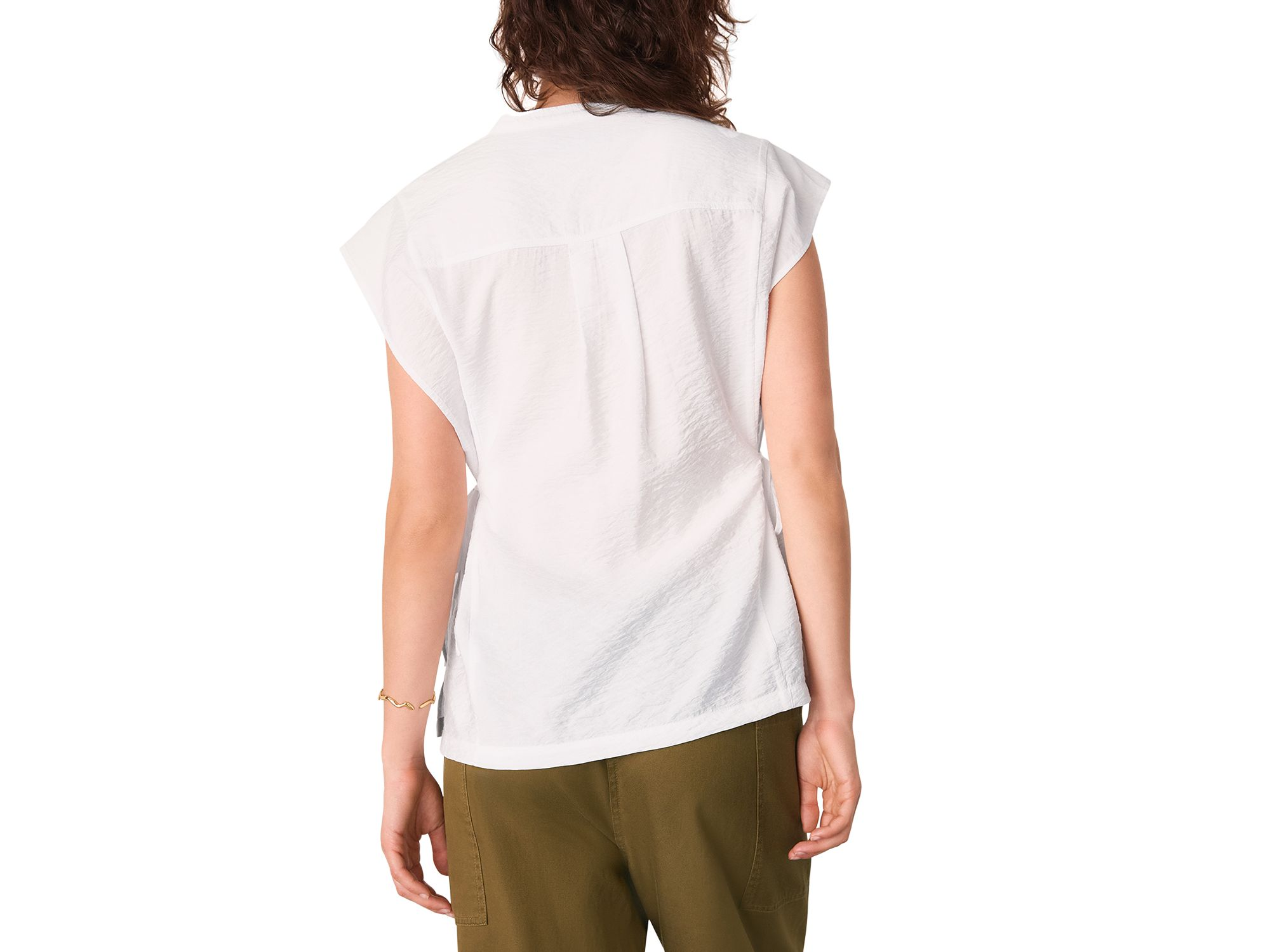 Button Down Tie Side Blouse — Image 3
